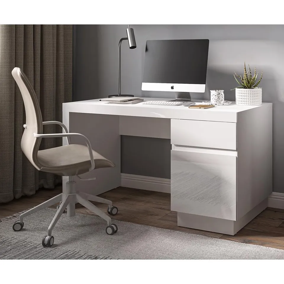 lomadox-b-ro-schreibtisch-135-cm-wei-hochglanz-softclose image 1