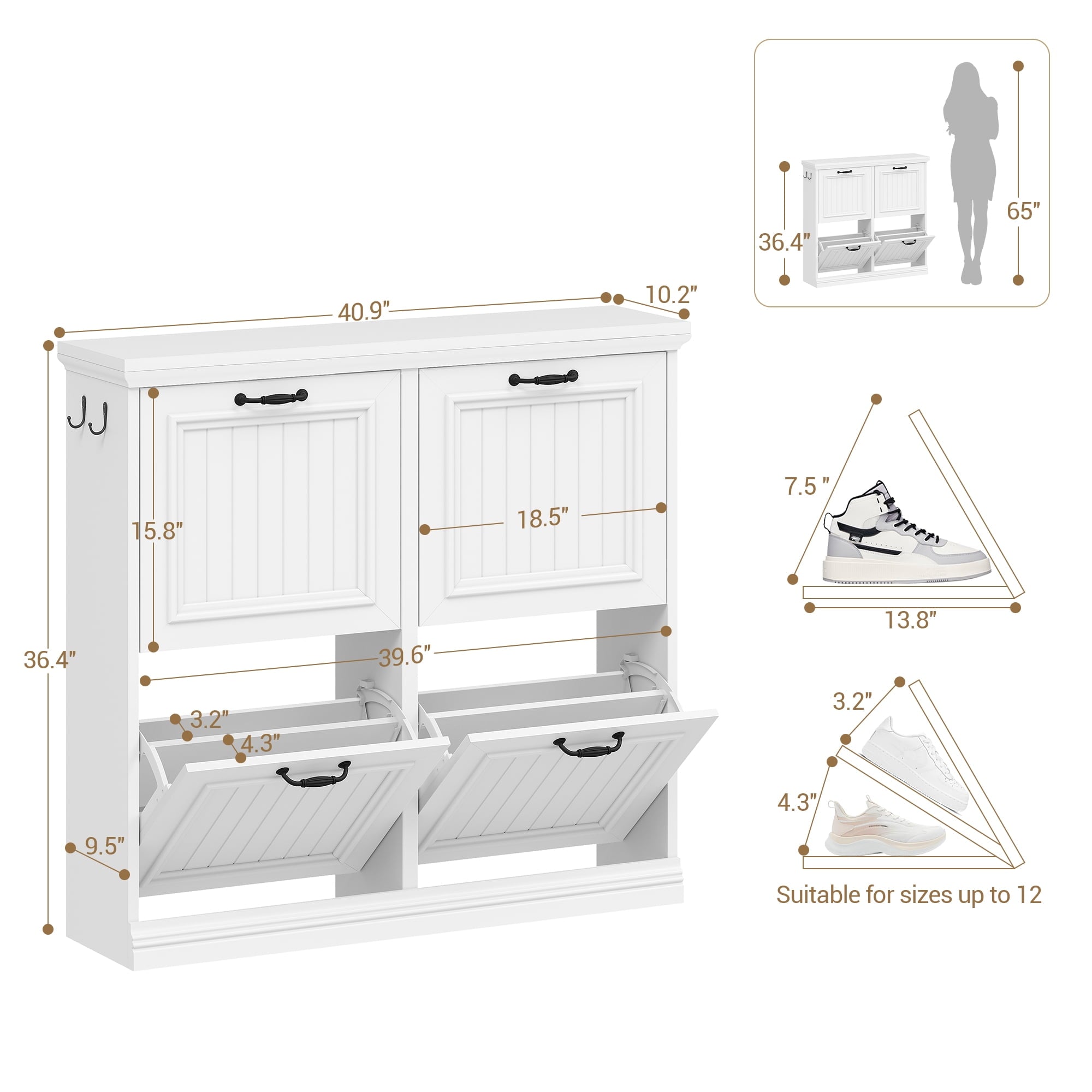 hzuaneri-schuhschrank-wei-schmal-4-klappen-kippt-r-holz image 4