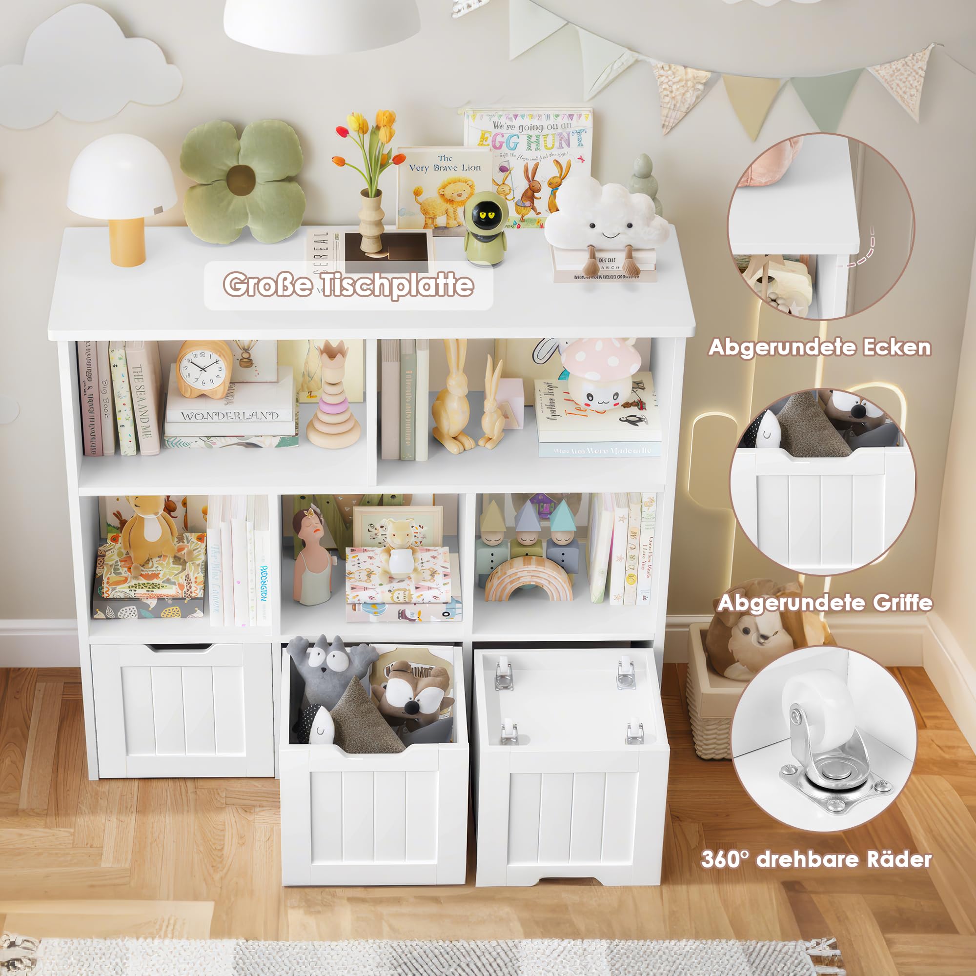 forehill-kinderregal-wei-100-cm-b-cherregal-3-schubladen image 5