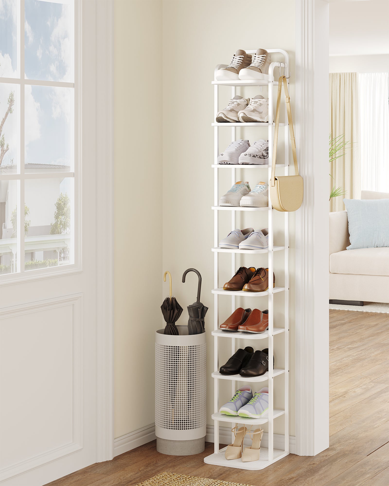 hzuaneri-living-room-schuhregal-10-ebenen-rustic-brown-black-verstellbar image 2