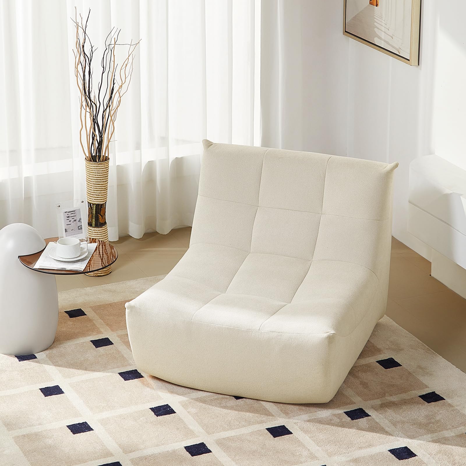 eugad-hocker-st-hle-bodensofa-beige-sitzsack-sofa-schaumstoff image 7
