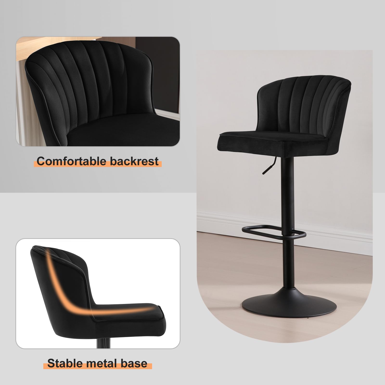 eugad-1055by-4-barhocker-4er-set-schwarz-samt-h-henverstellbar image 5