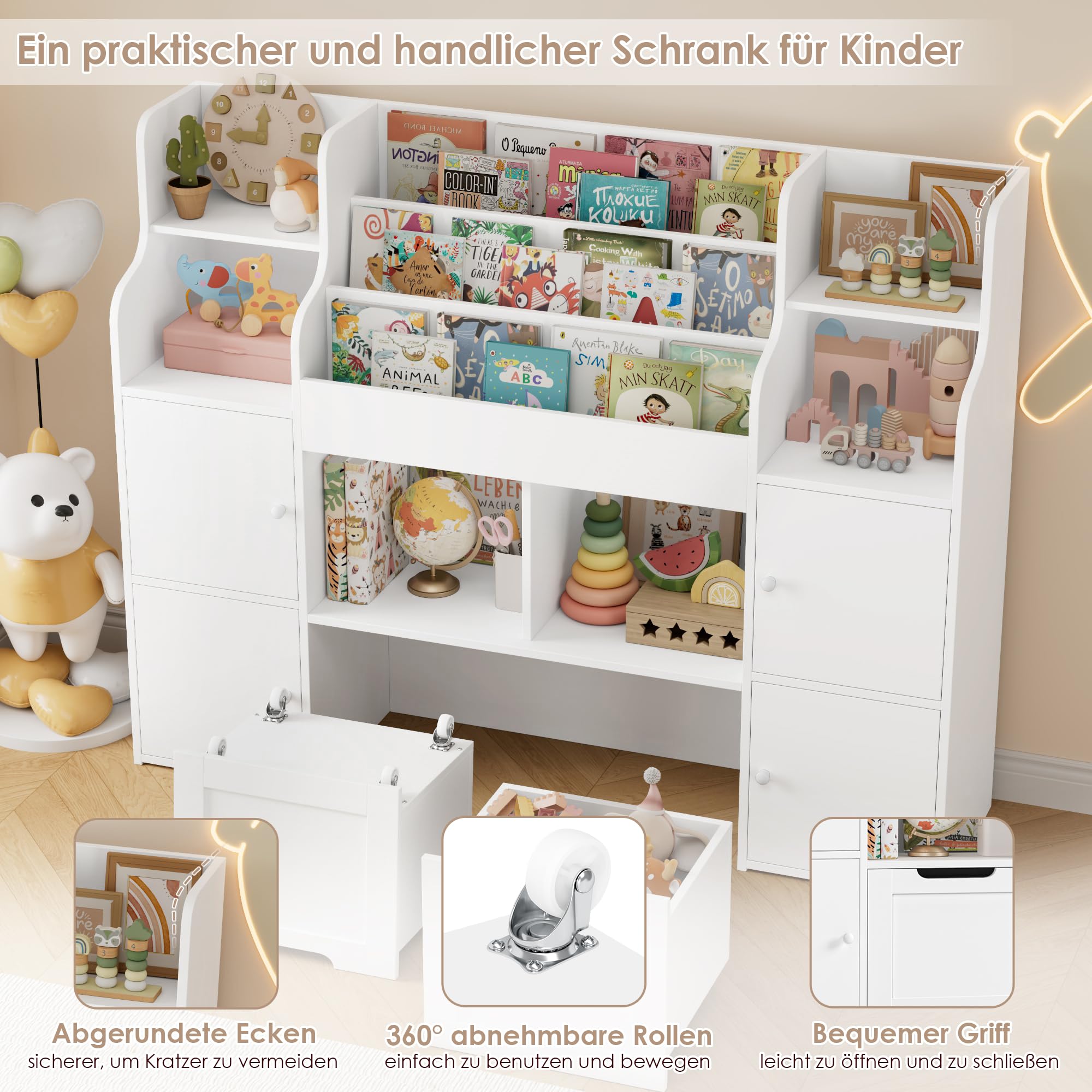 forehill-kinderregal-wei-12-f-cher-122x30x100-cm-b-cherregal image 5