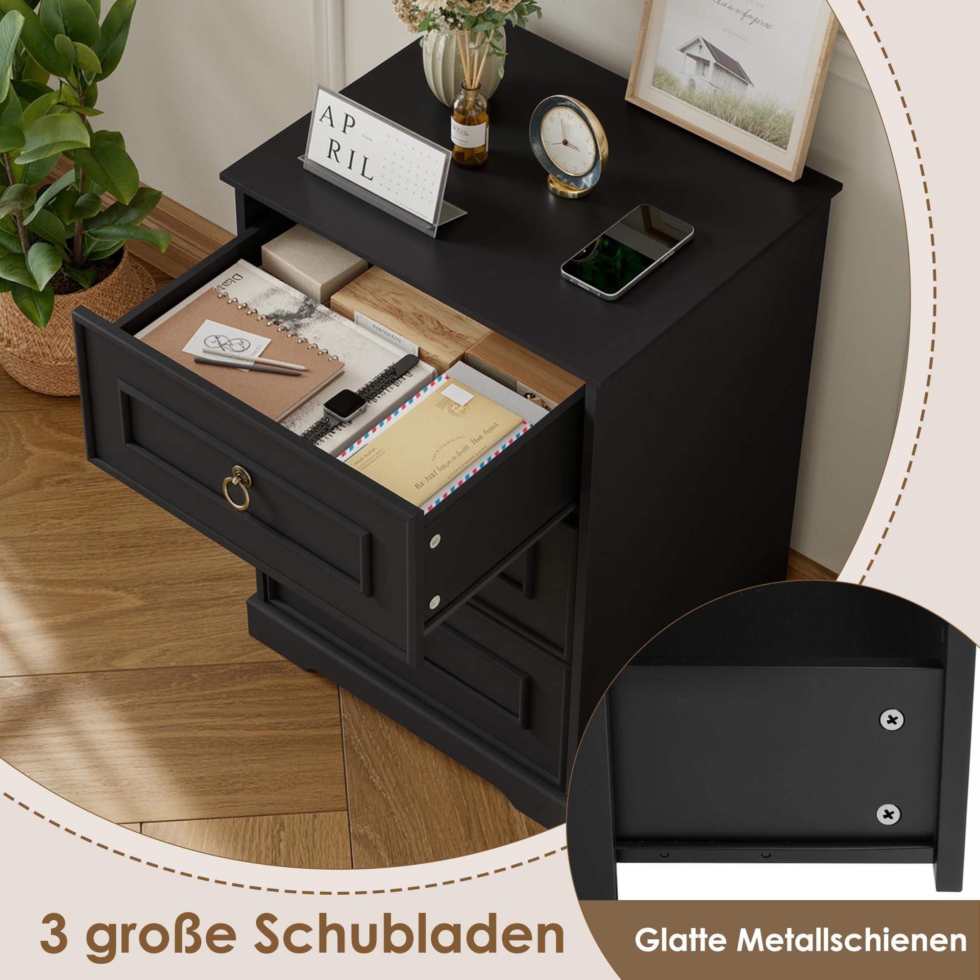 forehill-nachttisch-2er-set-schwarz-landhaus-3-schubladen image 7