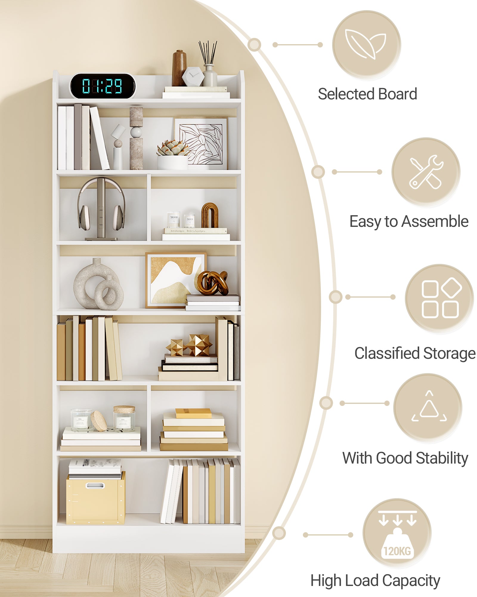 hzuaneri-living-room-b-cherregal-wei-7-f-cher-199-cm-hoch image 7