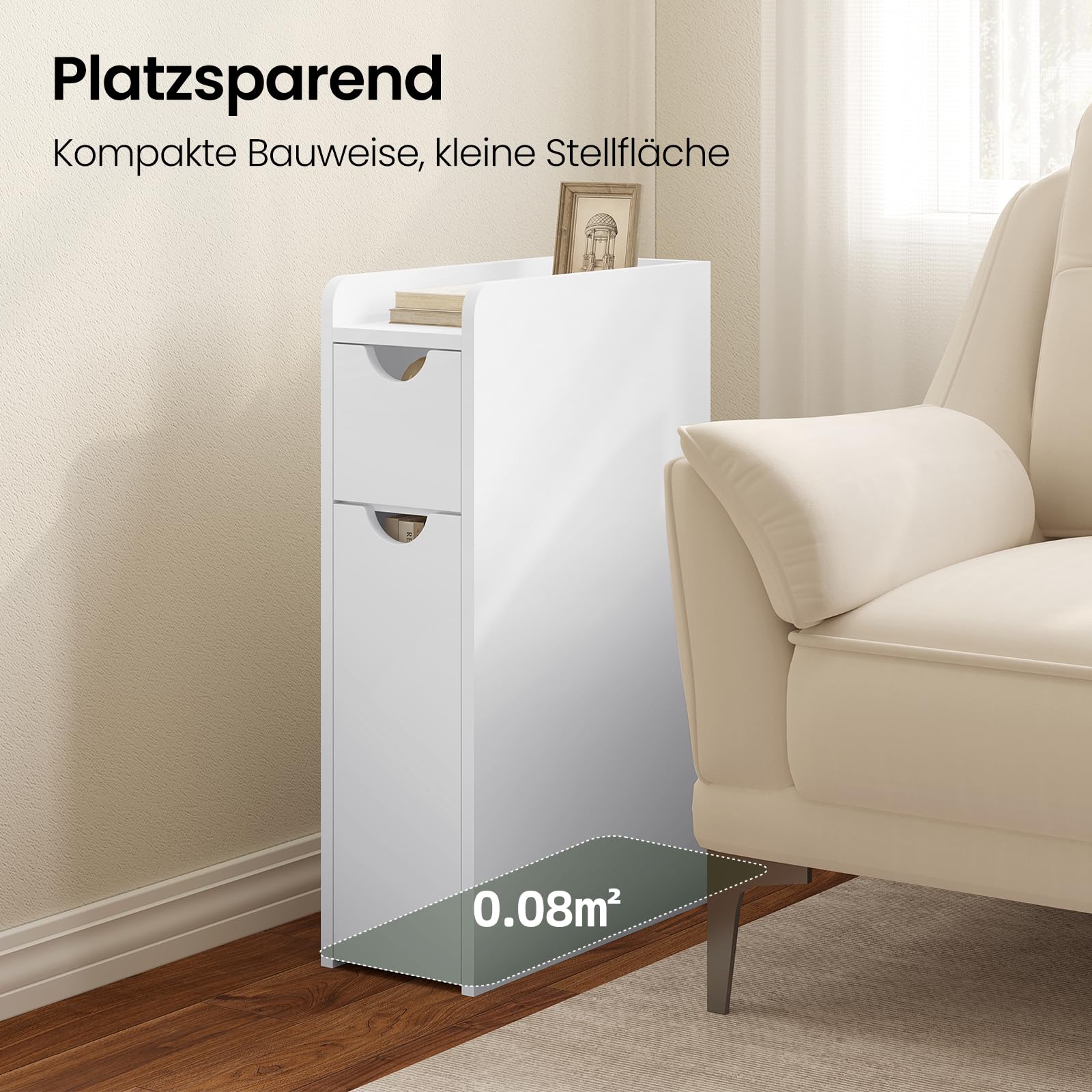 eugad-badezimmerschrank-wei-nischenschrank-rollen-19x45x70cm image 5