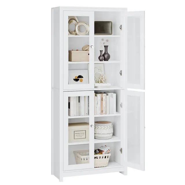 forehill-vitrinenschrank-wei-190cm-mit-4-glast-ren image 1