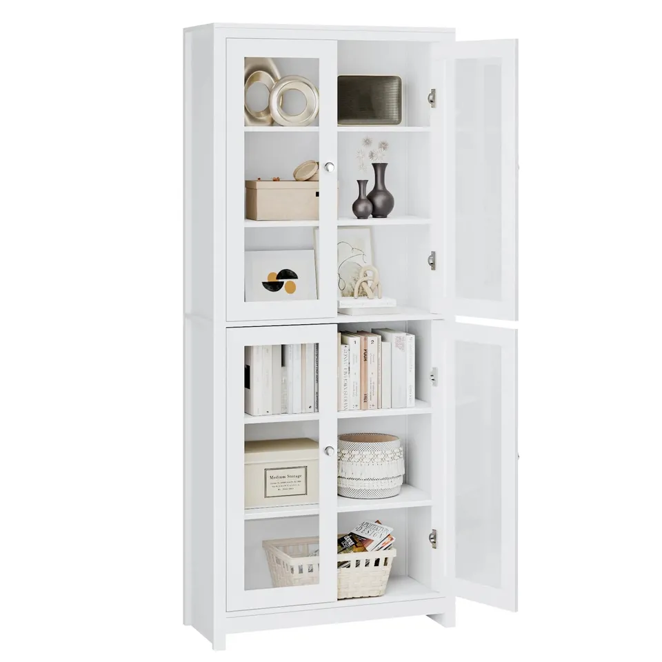 forehill-vitrinenschrank-wei-190cm-mit-4-glast-ren image 1