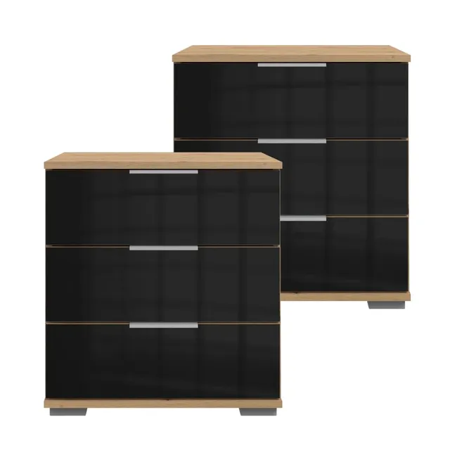 lomadox-elstra-43-nachttisch-2er-set-artisan-eiche-schwarz-glas image 1