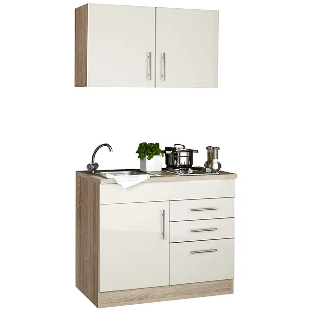 lomadox-k-che-single-k-che-100cm-hochglanz-creme-mit-sp-le image 1