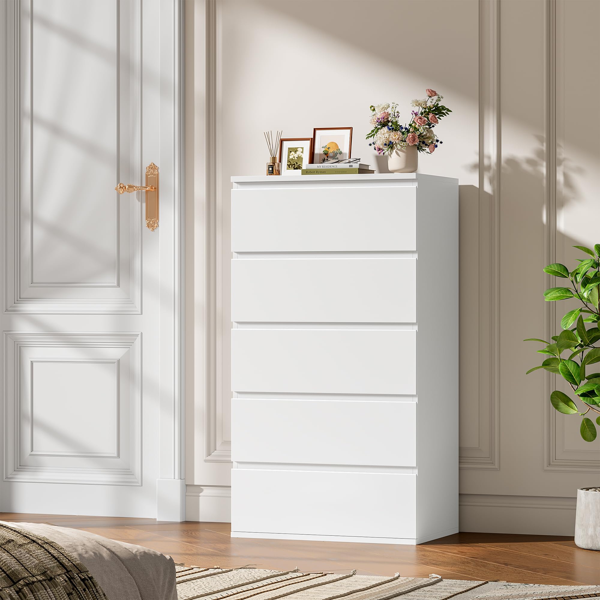 forehill-kommode-wei-5-schubladen-55x33x100-schmal image 2
