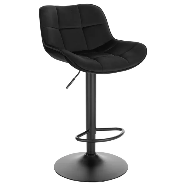 eugad-barhocker-h-henverstellbar-samt-barstuhl-schwarz-drehbar image 1