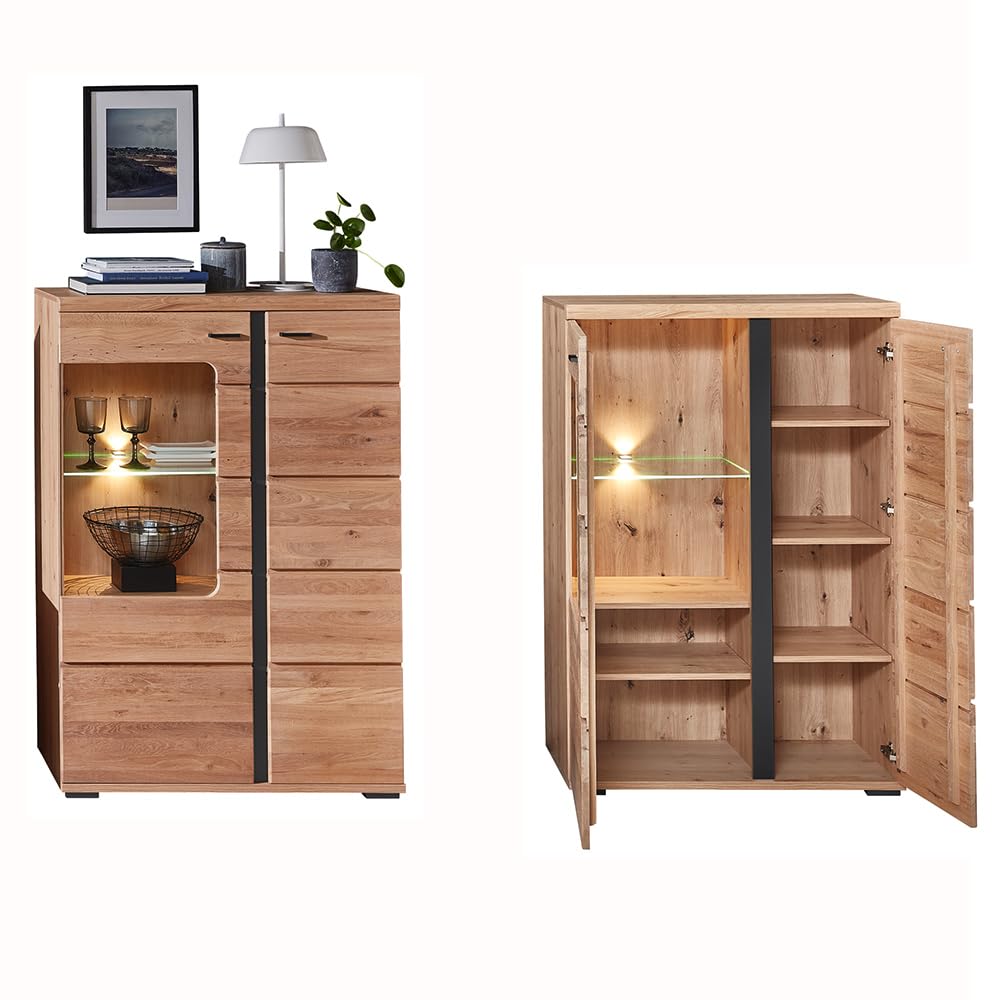 lomadox-wohnzimmer-wohnzimmer-set-esche-schwarz-matt-led-6-teilig image 7