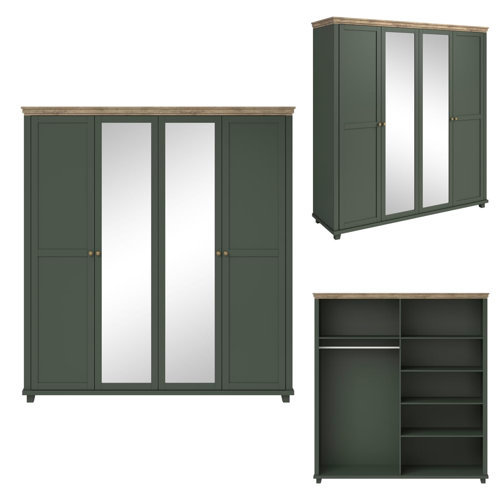 lomadox-schlafen-schlafzimmer-set-gr-n-eiche-bett-160x200 image 2