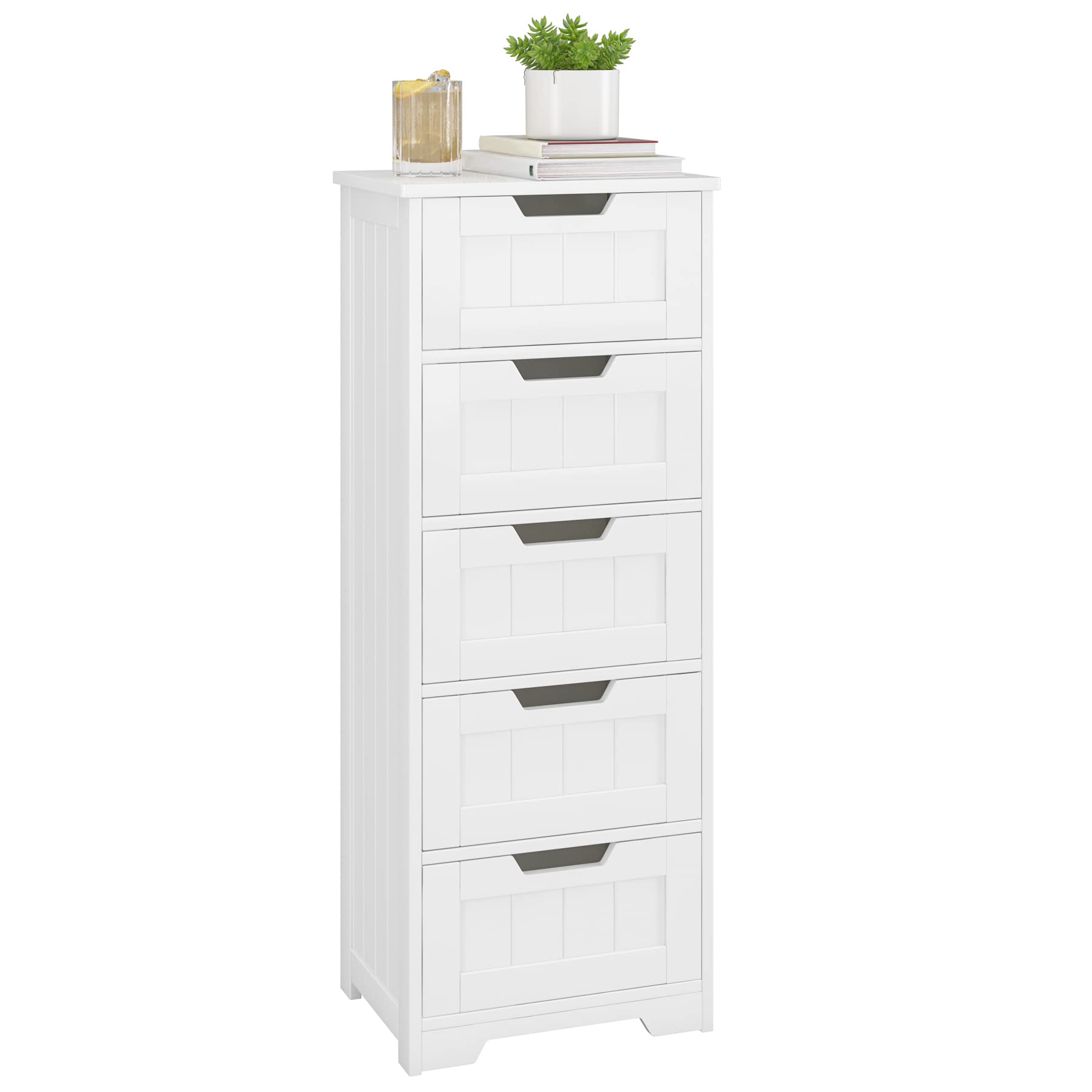 forehill-badschrank-wei-5-schubladen-40x30x102-mdf-schmal image 1