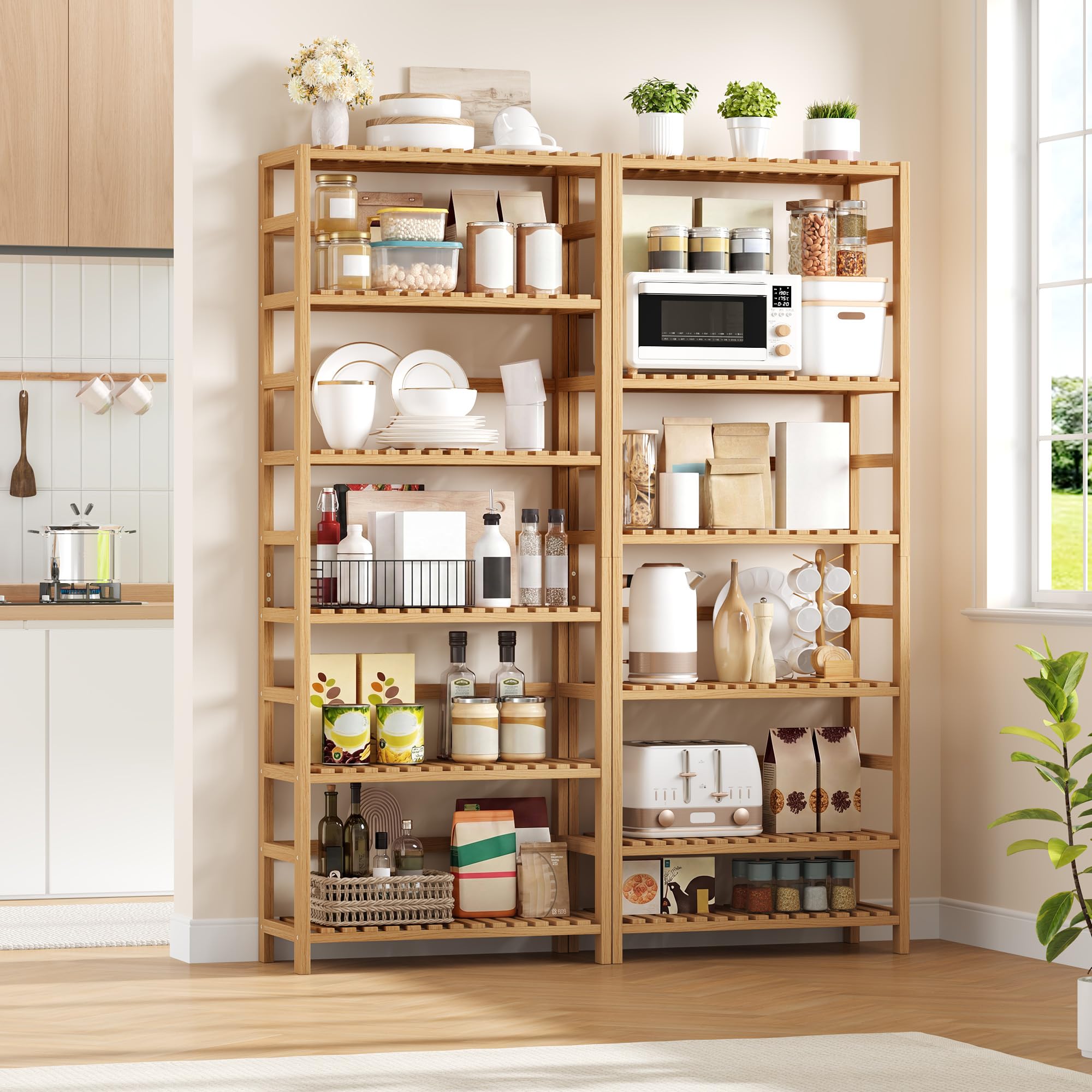 forehill-bathroom-shelf-badregal-6-ablagen-natur-bambus-161-cm image 4