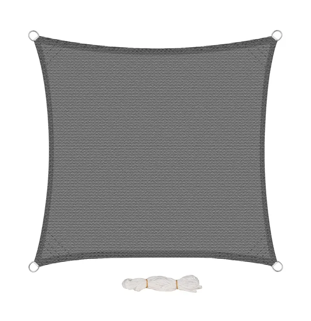 eugad-sonnensegel-quadrat-3-6x3-6m-hdpe-grau-sonnenschutz image 1