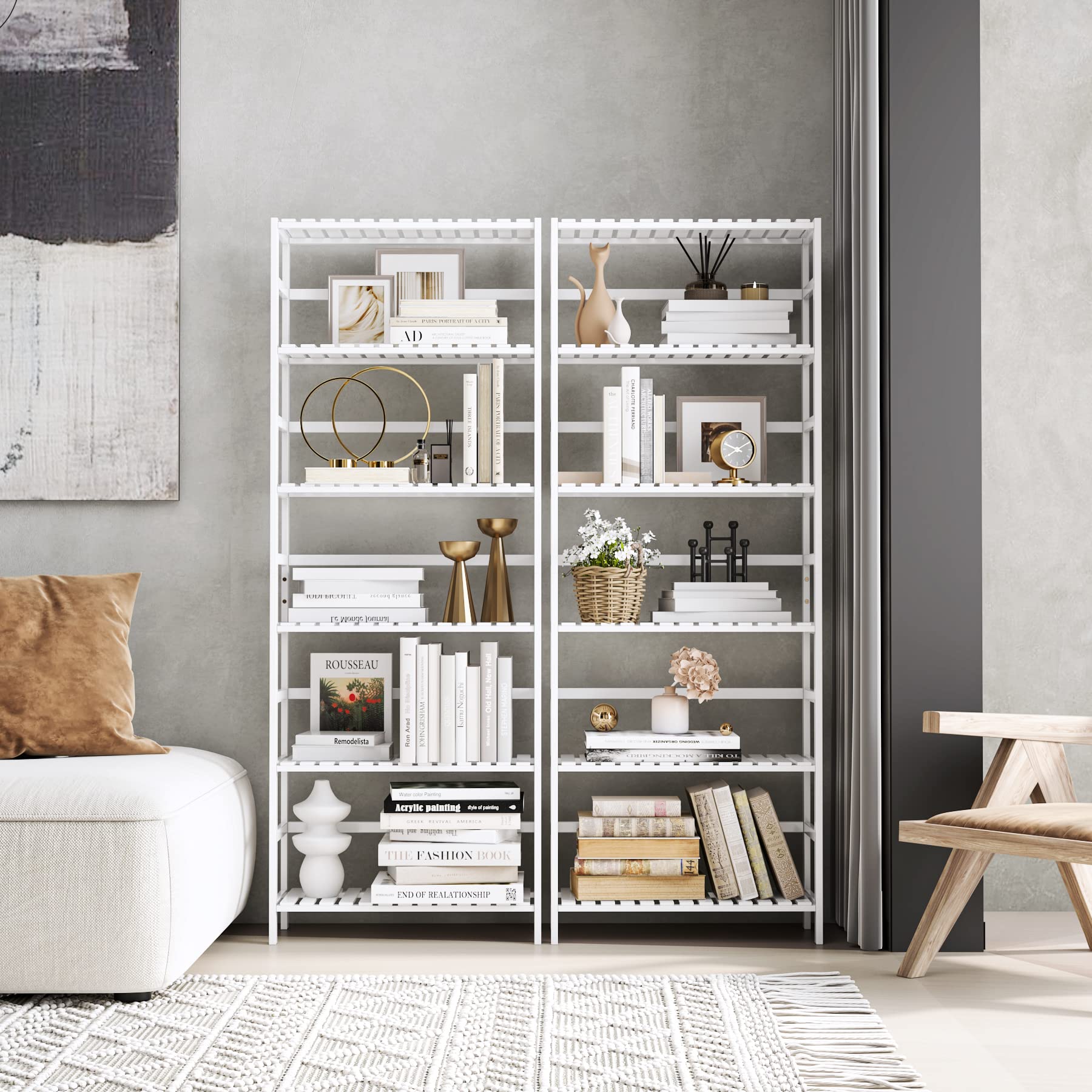 forehill-bathroom-shelf-badregal-6-ablagen-wei-bambus-161-cm image 4