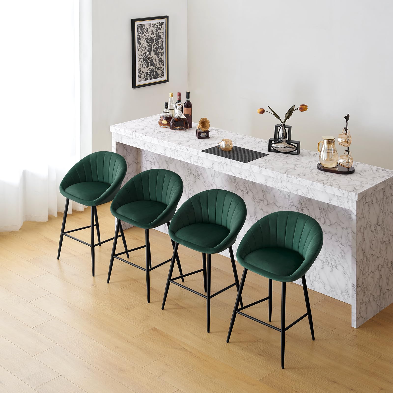 eugad-1080by-4-barhocker-4er-set-samt-dunkelgr-n-metall image 7