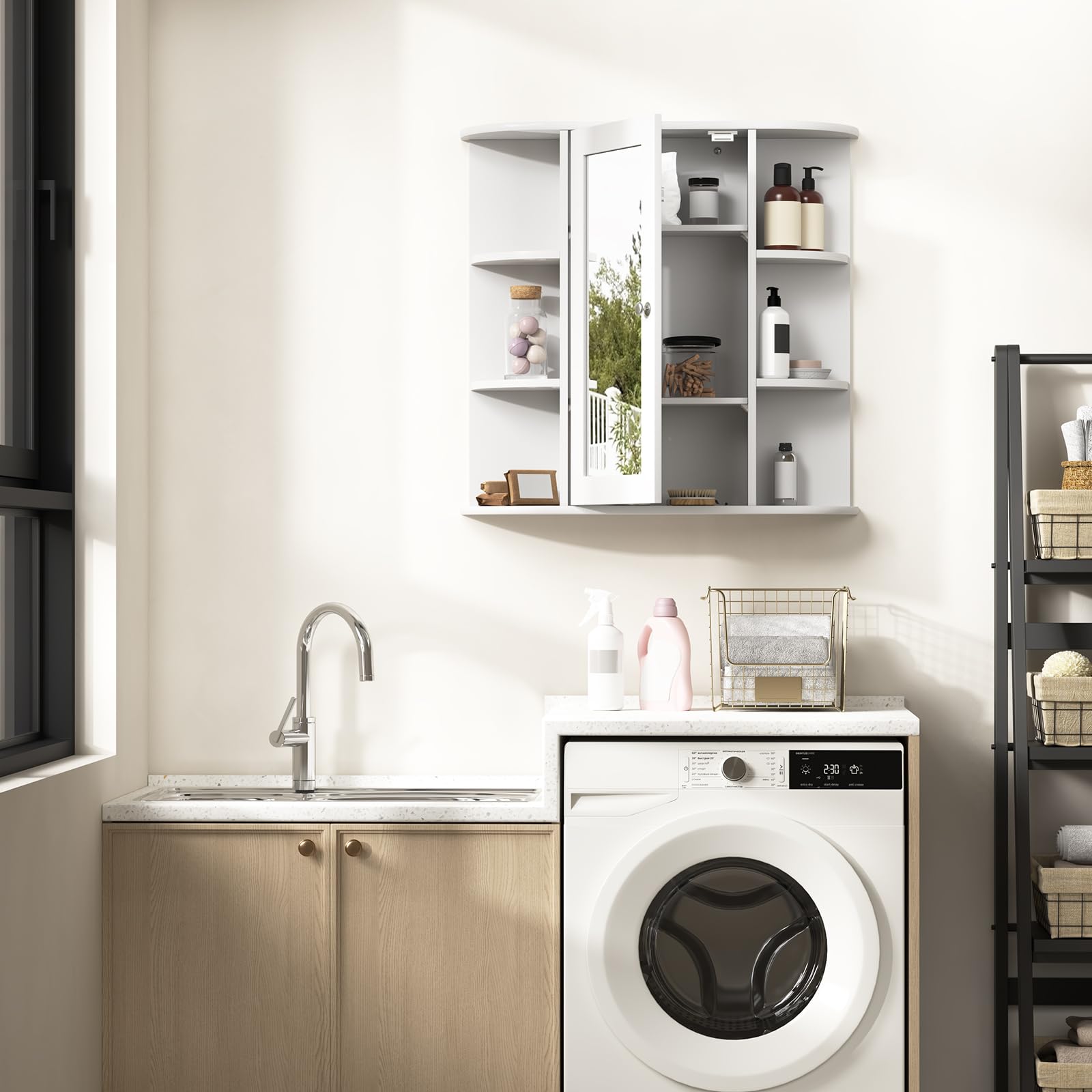 eugad-aufbewahrung-spiegelschrank-wei-60-cm-mit-ablage image 6