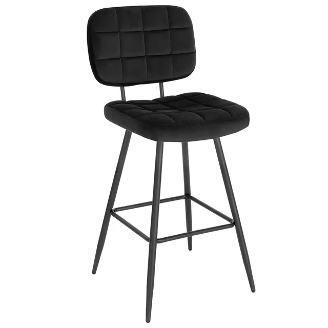 eugad-hocker-barhocker-samt-schwarz-68-5cm-1042by-1 image 1