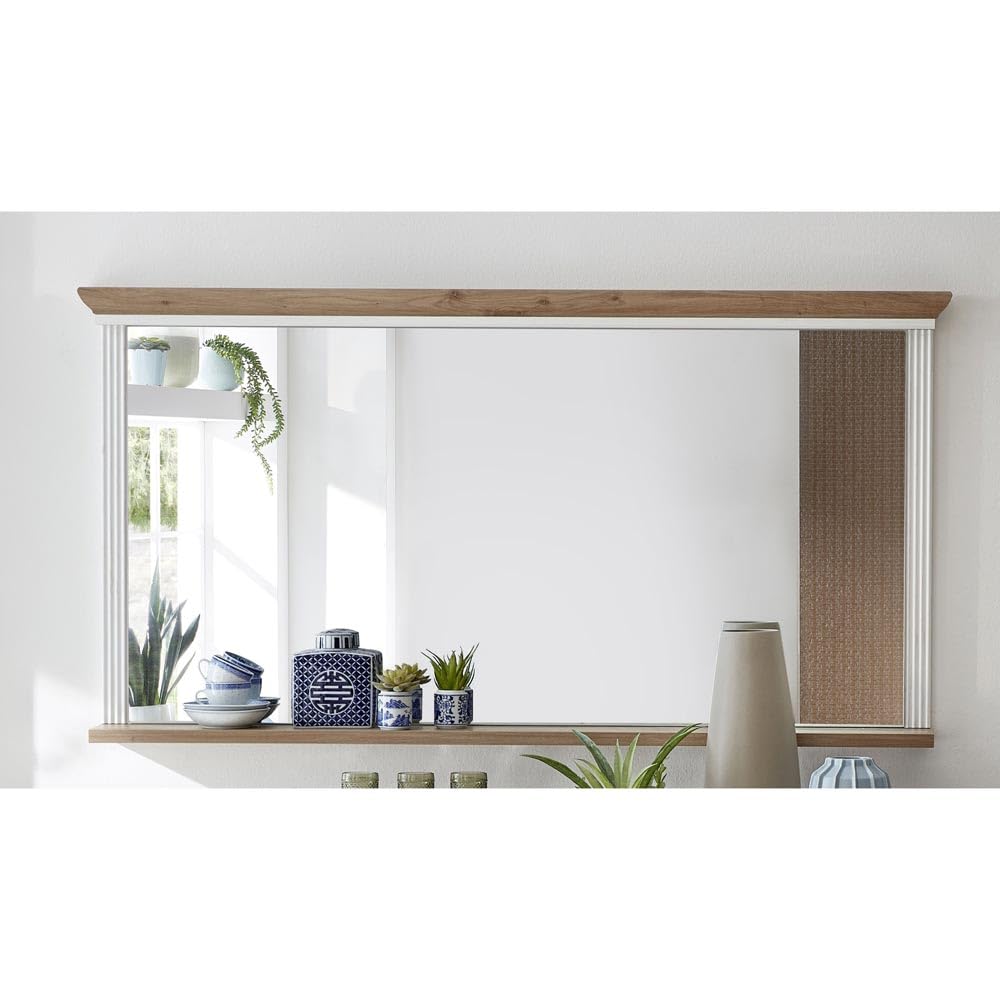 lomadox-esszimmer-sideboard-spiegel-set-pinie-wei-166-cm image 2