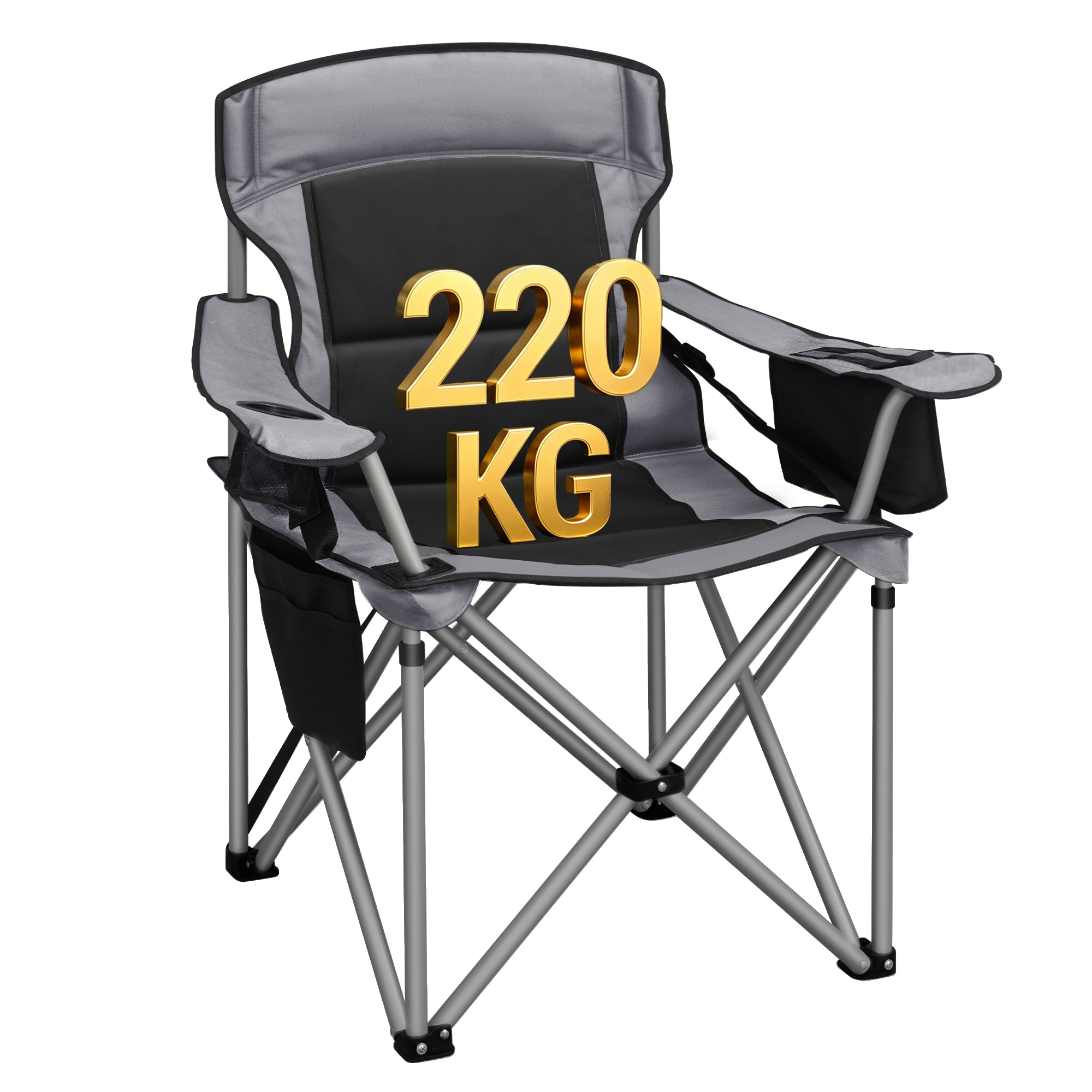 hzuaneri-cc00299egr-campingstuhl-schwarz-grau-220-kg-klappbar image 2