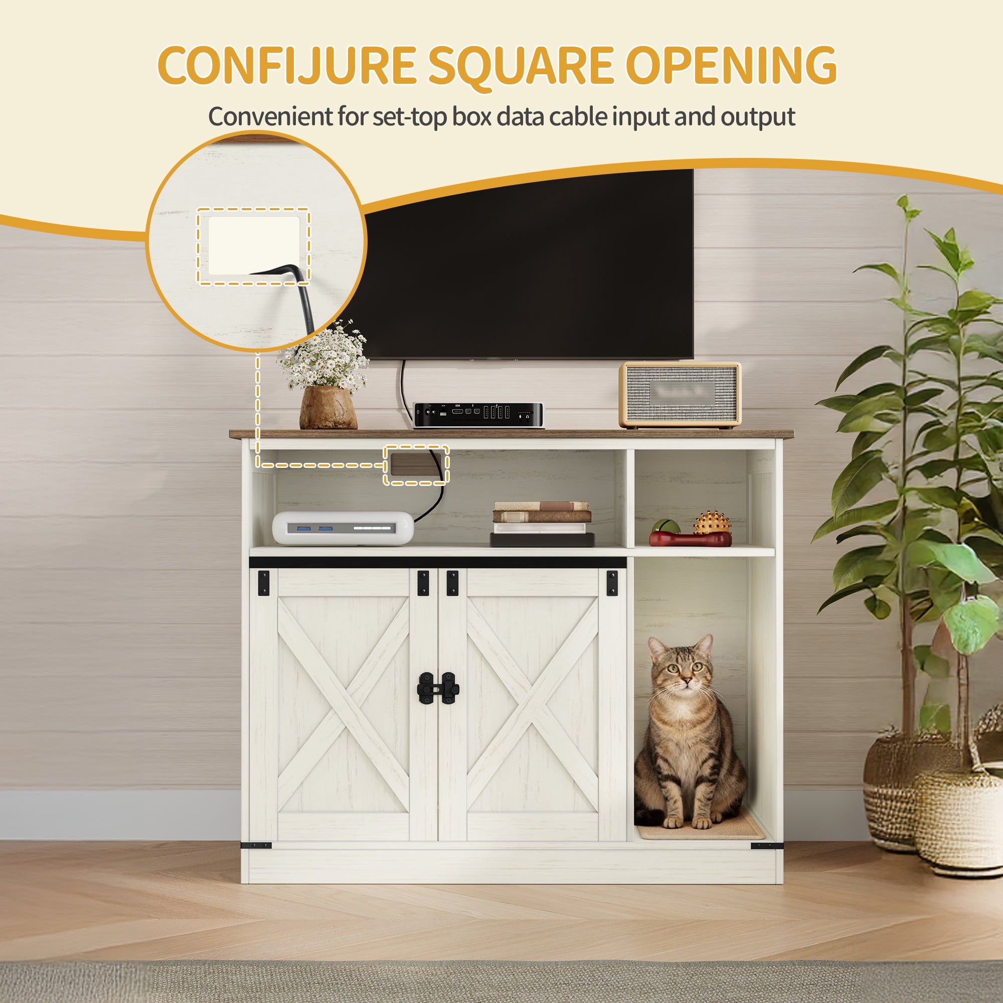 hzuaneri-pet-cb886-katzenschrank-katzenklo-rustic-brown-wei-kratzmatte image 5