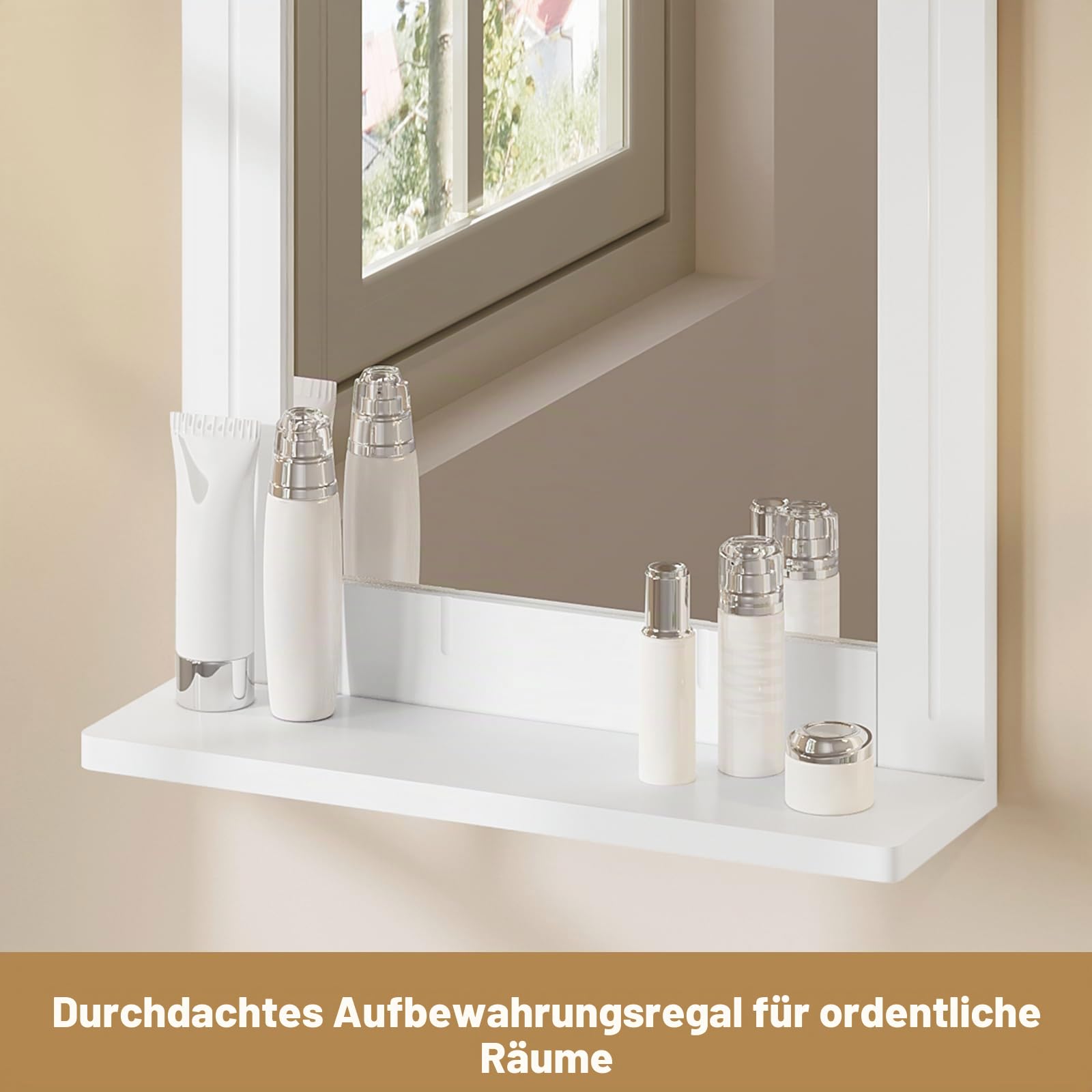 eugad-wohnaccessoires-badspiegel-mit-ablage-wei-40x55x12-cm image 3
