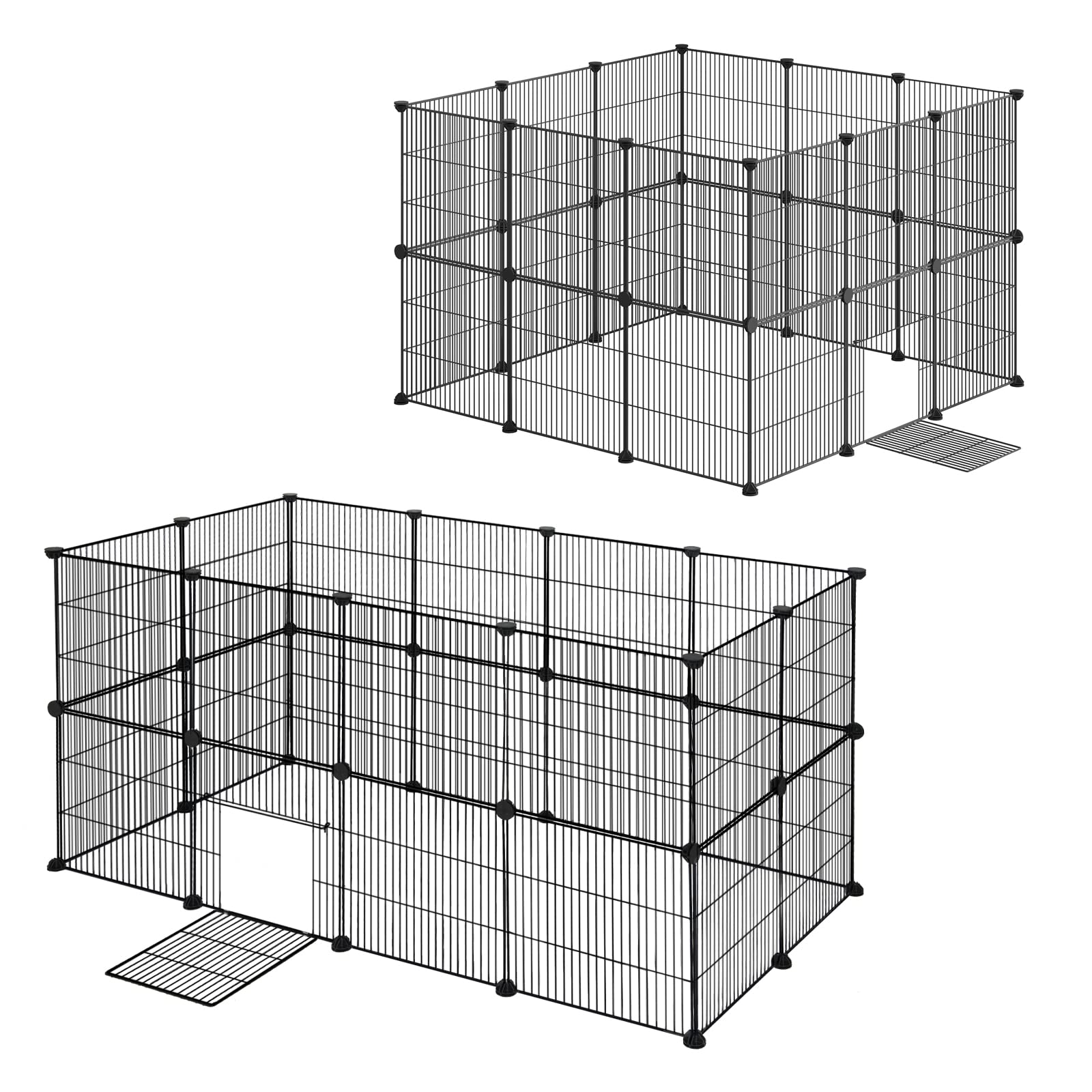 eugad-freigehege-kaninchen-metall-schwarz-142x72x72-cm image 5