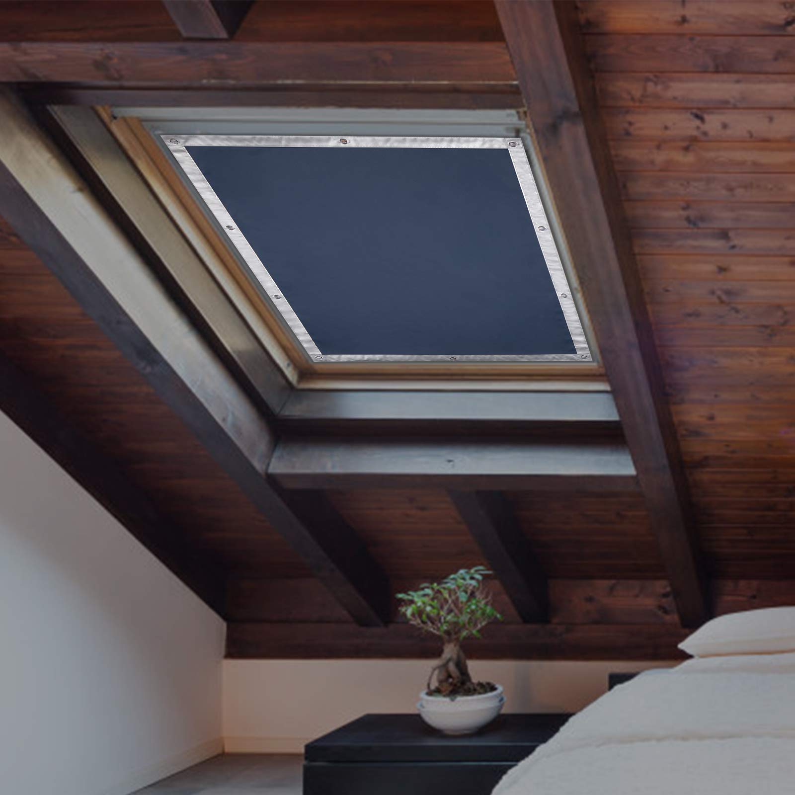 eugad-dachfenster-rollo-76x115cm-blau-verdunkelung-ohne-bohren image 2