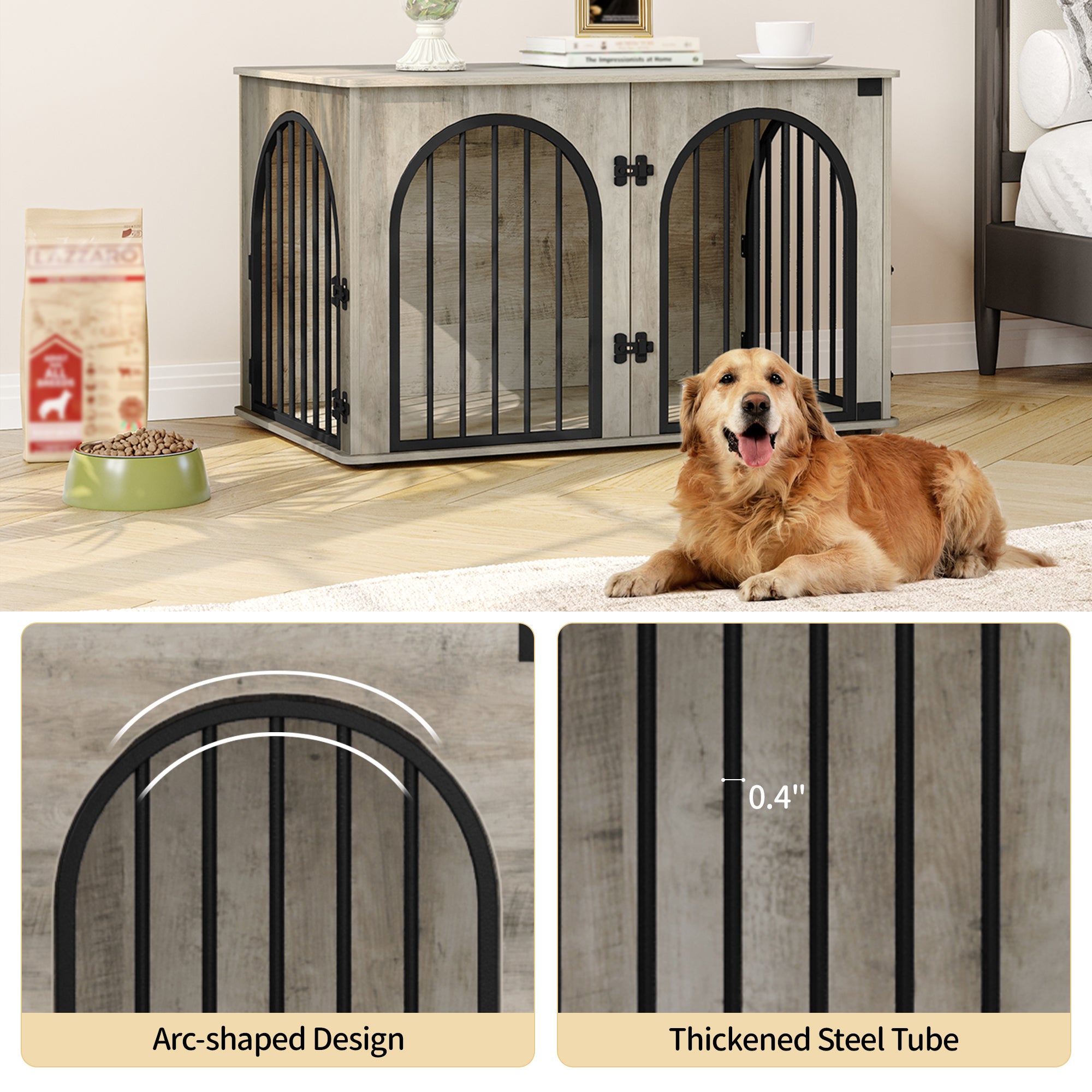 hzuaneri-pet-dfc84105b-hundebox-light-ivory-100cm-mit-3-t-ren image 4