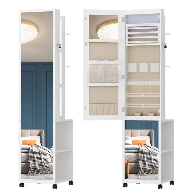 hzuaneri-bedroom-jc17003be-schmuckschrank-wei-mit-spiegel-170cm image 1