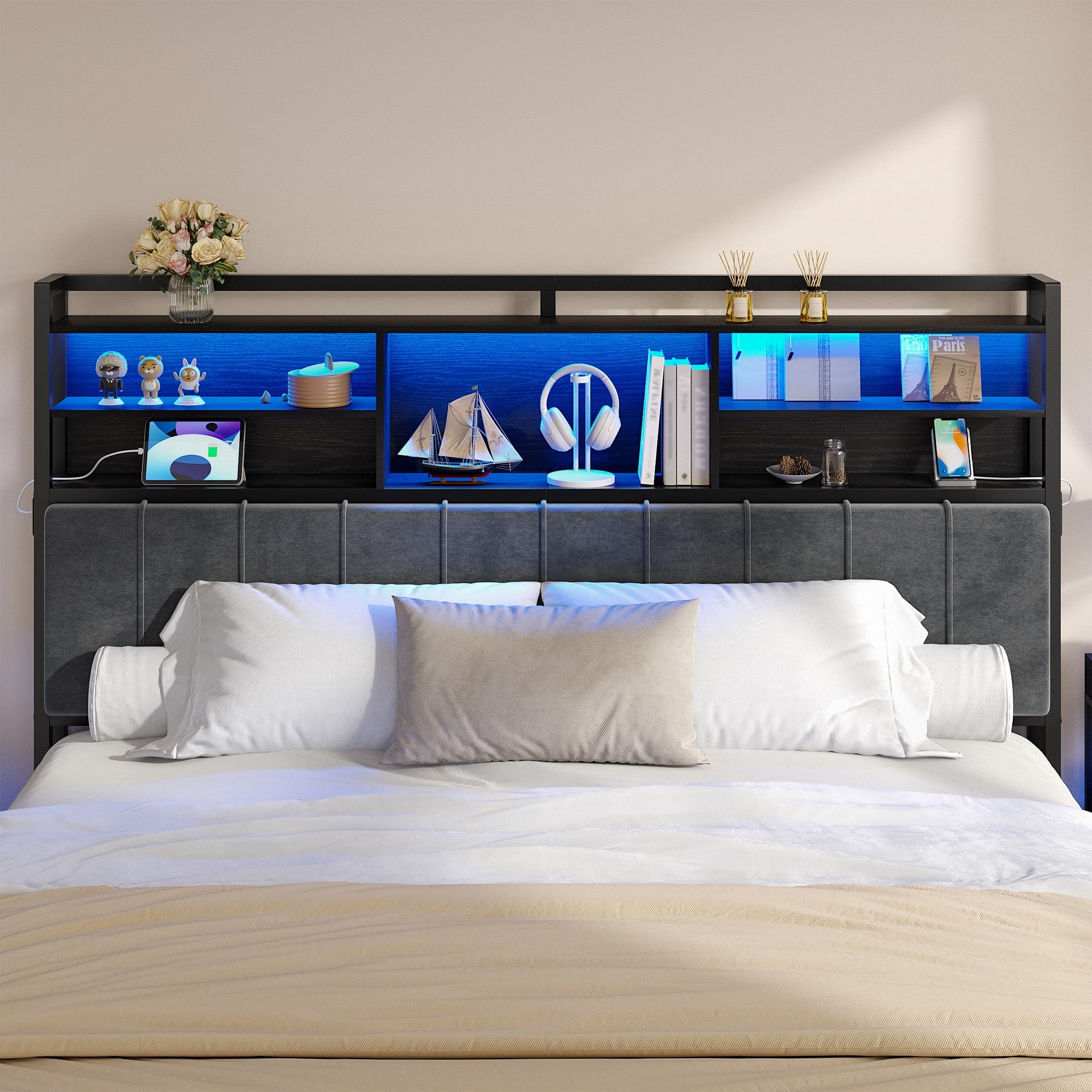 hzuaneri-bedroom-kopfteil-king-size-samt-schwarz-mit-led-und-steckdose image 7