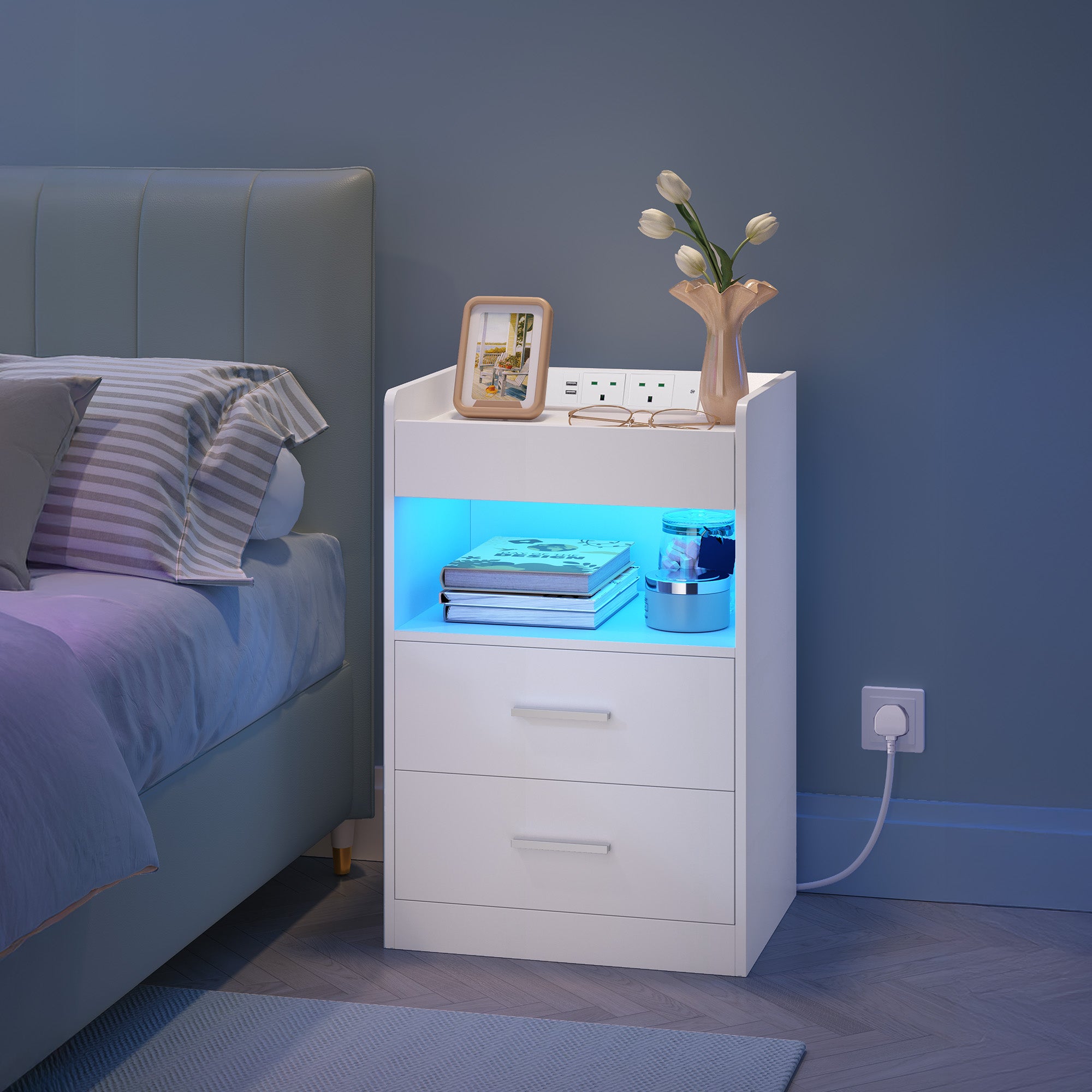 hzuaneri-bedroom-nachttisch-ns33603x-wei-2er-set-led-usb image 5