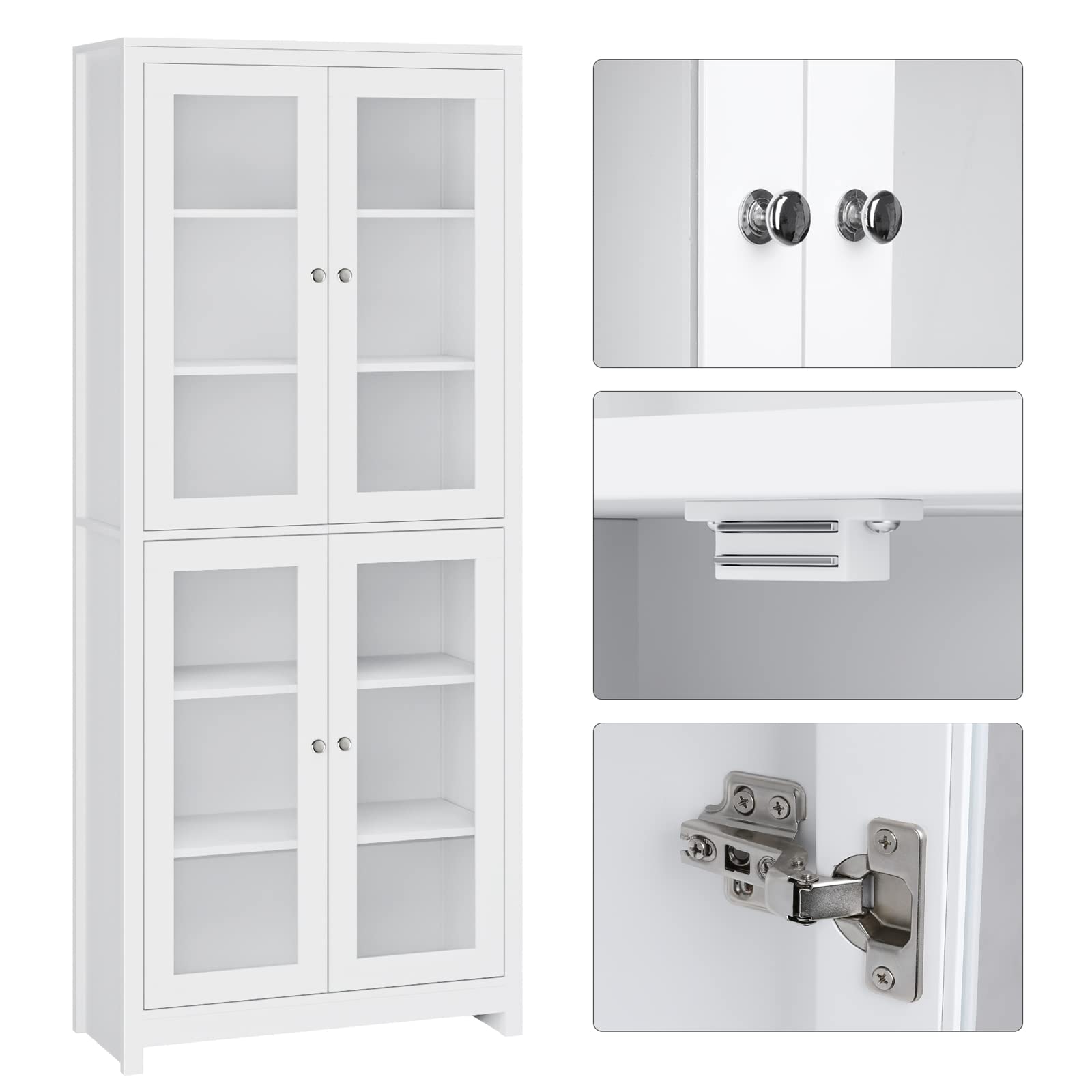 forehill-vitrinenschrank-wei-190cm-mit-4-glast-ren image 6