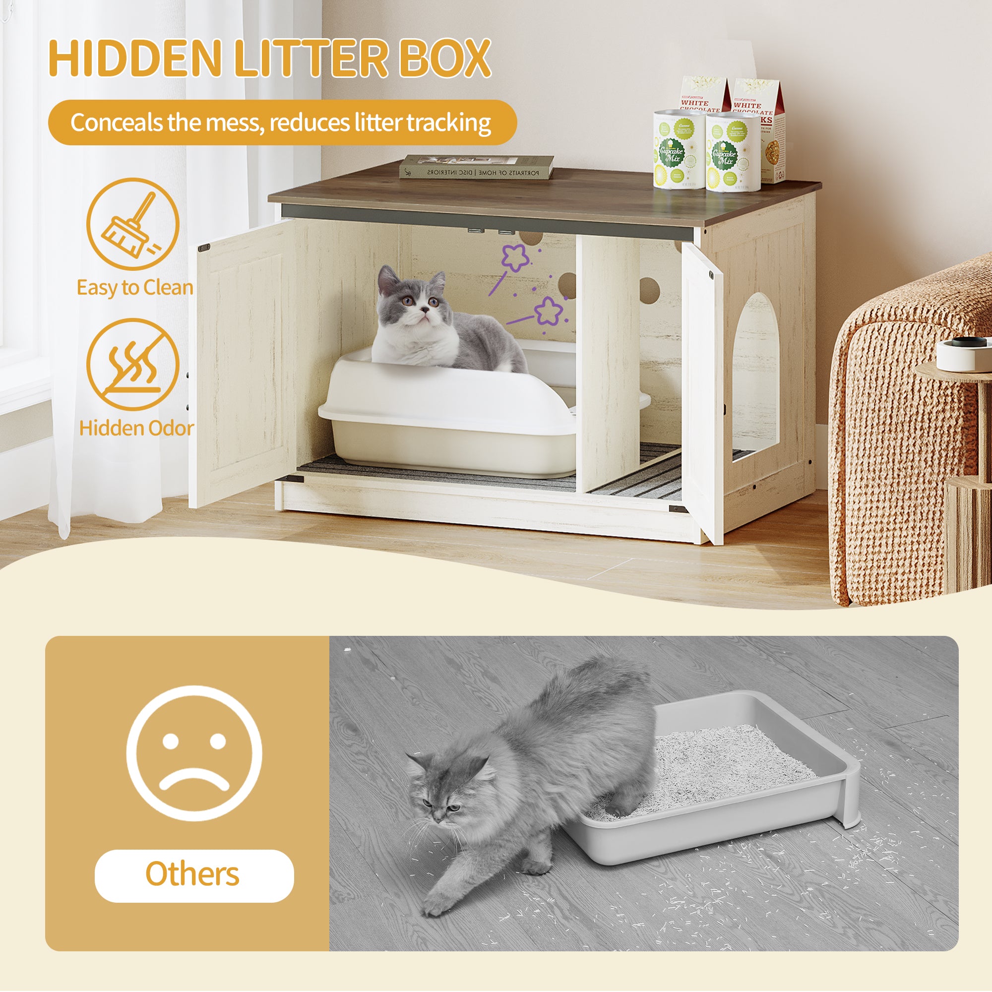 hzuaneri-pet-katzenklo-schrank-cb86614x-braun-wei image 5