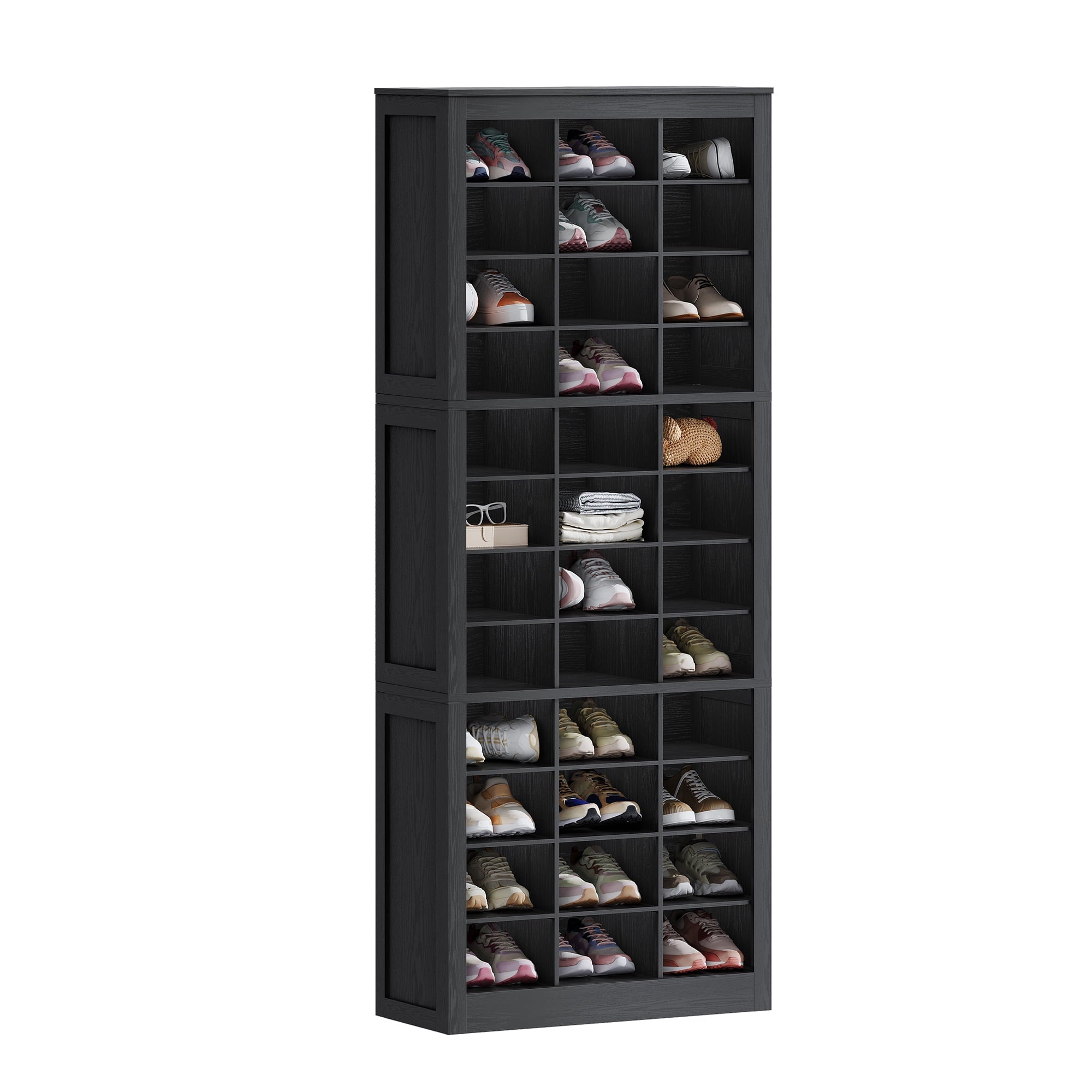 hzuaneri-living-room-schuhschrank-schwarz-12-f-cher-36-paar-hoch-184-cm image 7