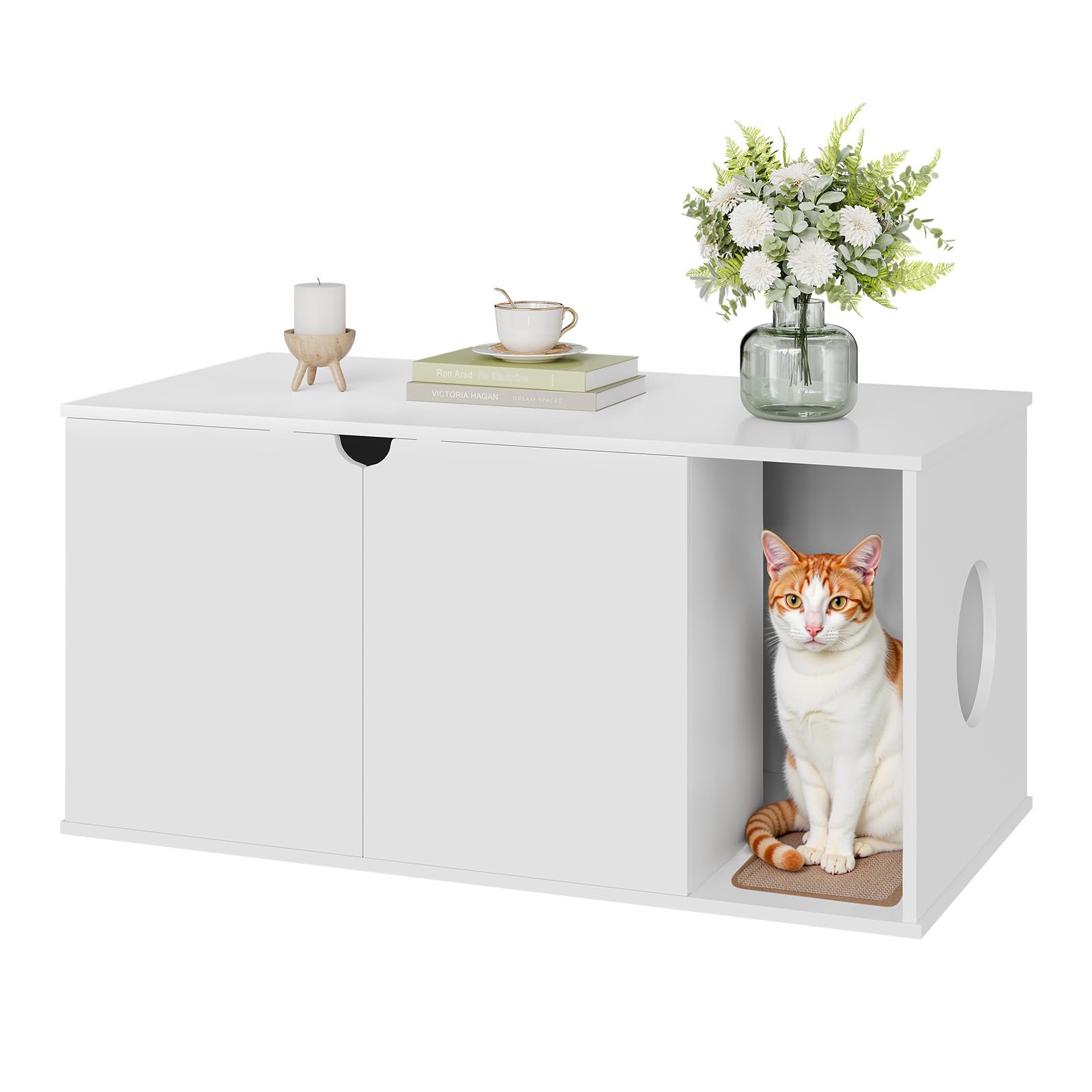 eugad-haustierbedarf-katzenschrank-wei-105x51cm-f-r-katzenklo image 1