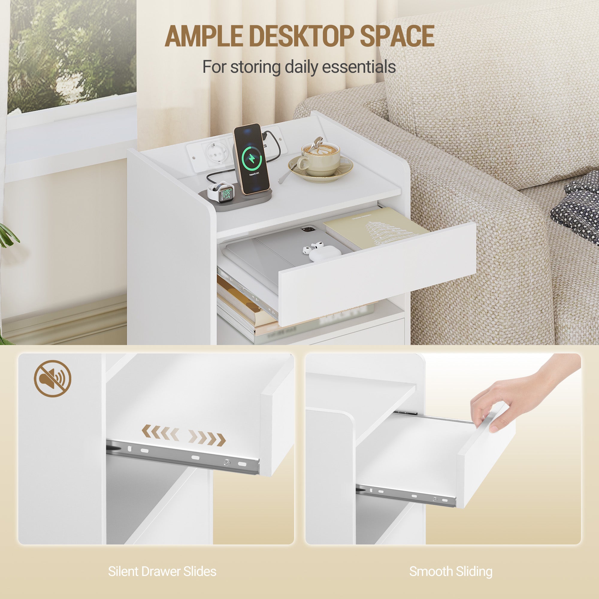hzuaneri-bedroom-nachttisch-wei-led-usb-2-schubladen-35x40x64-cm image 6