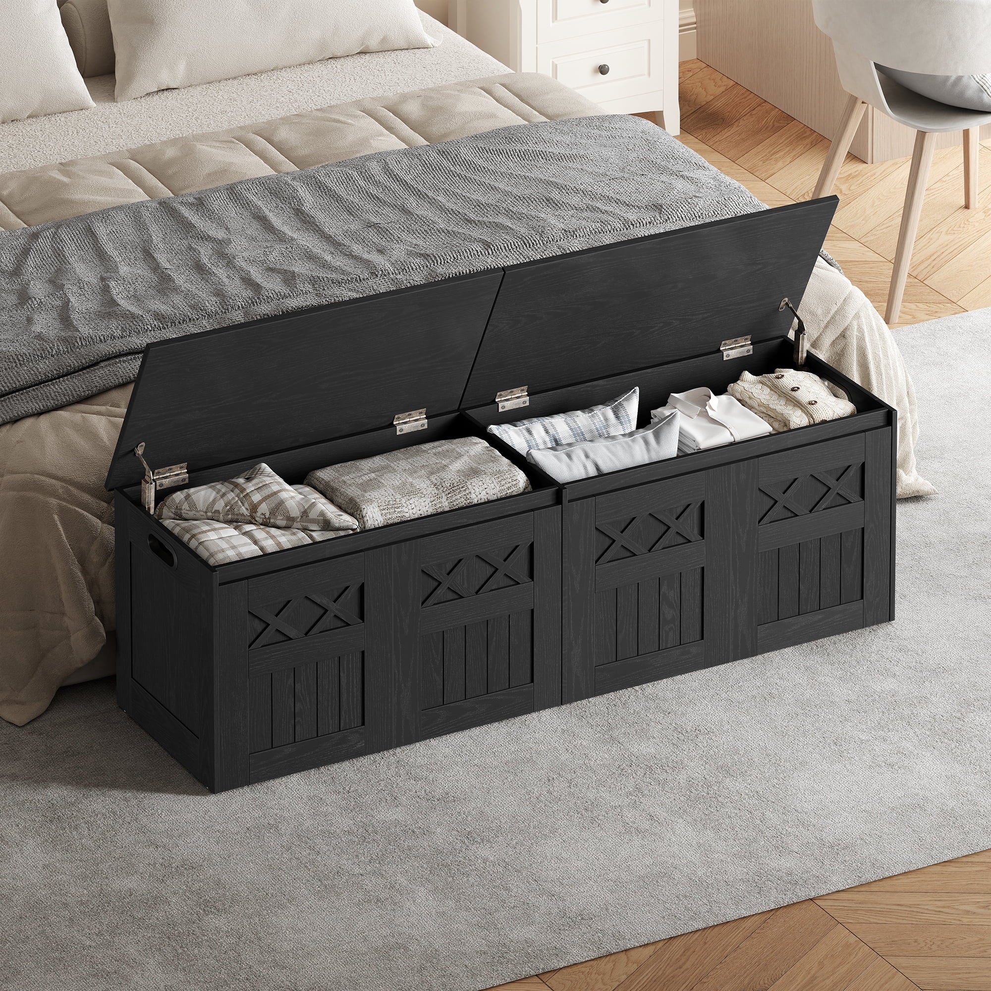 hzuaneri-living-room-sitzbank-truhe-schwarz-150-cm-268-l image 1