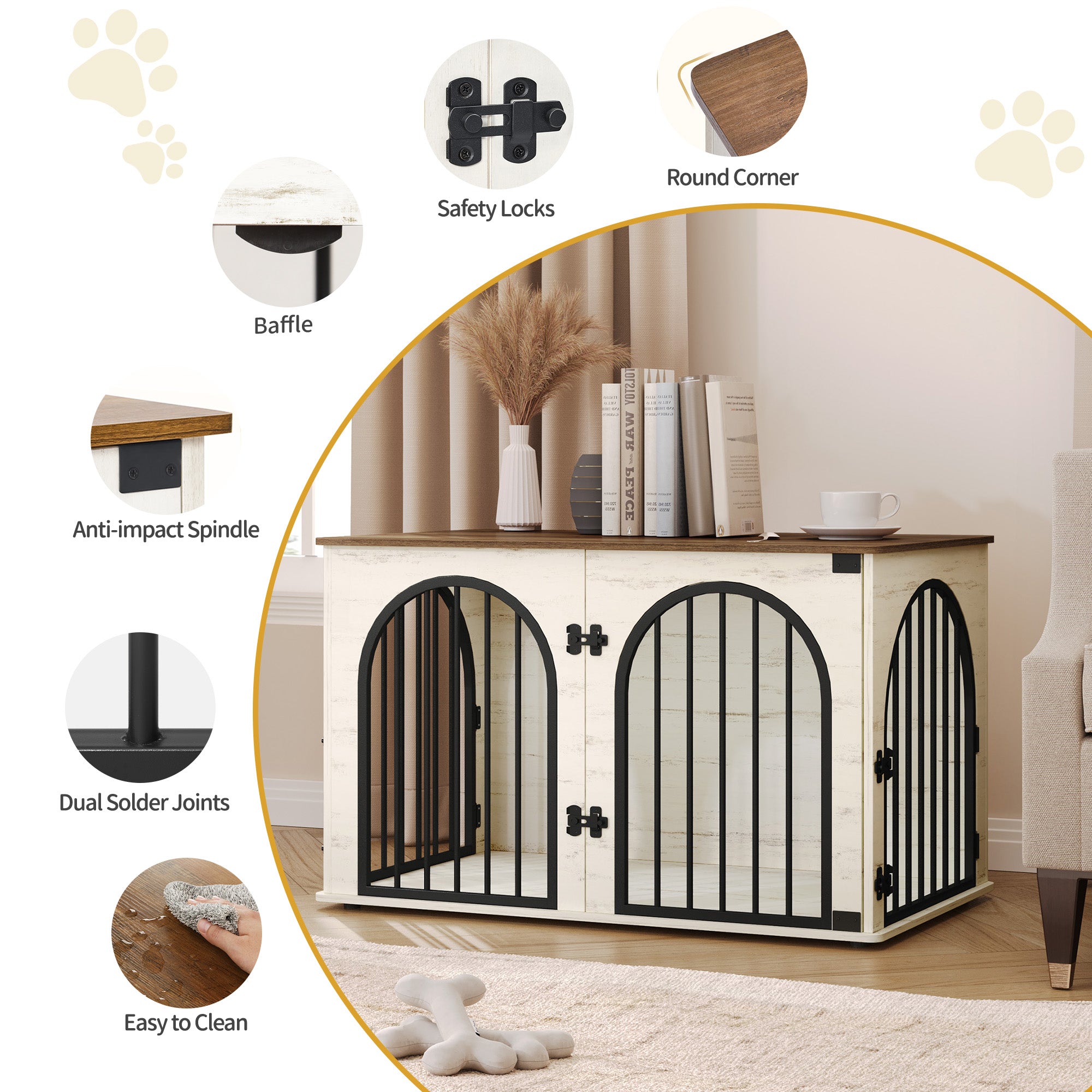 hzuaneri-pet-dfc84114b-hundebox-m-bel-wei-braun-100-cm-3-t-ren image 6