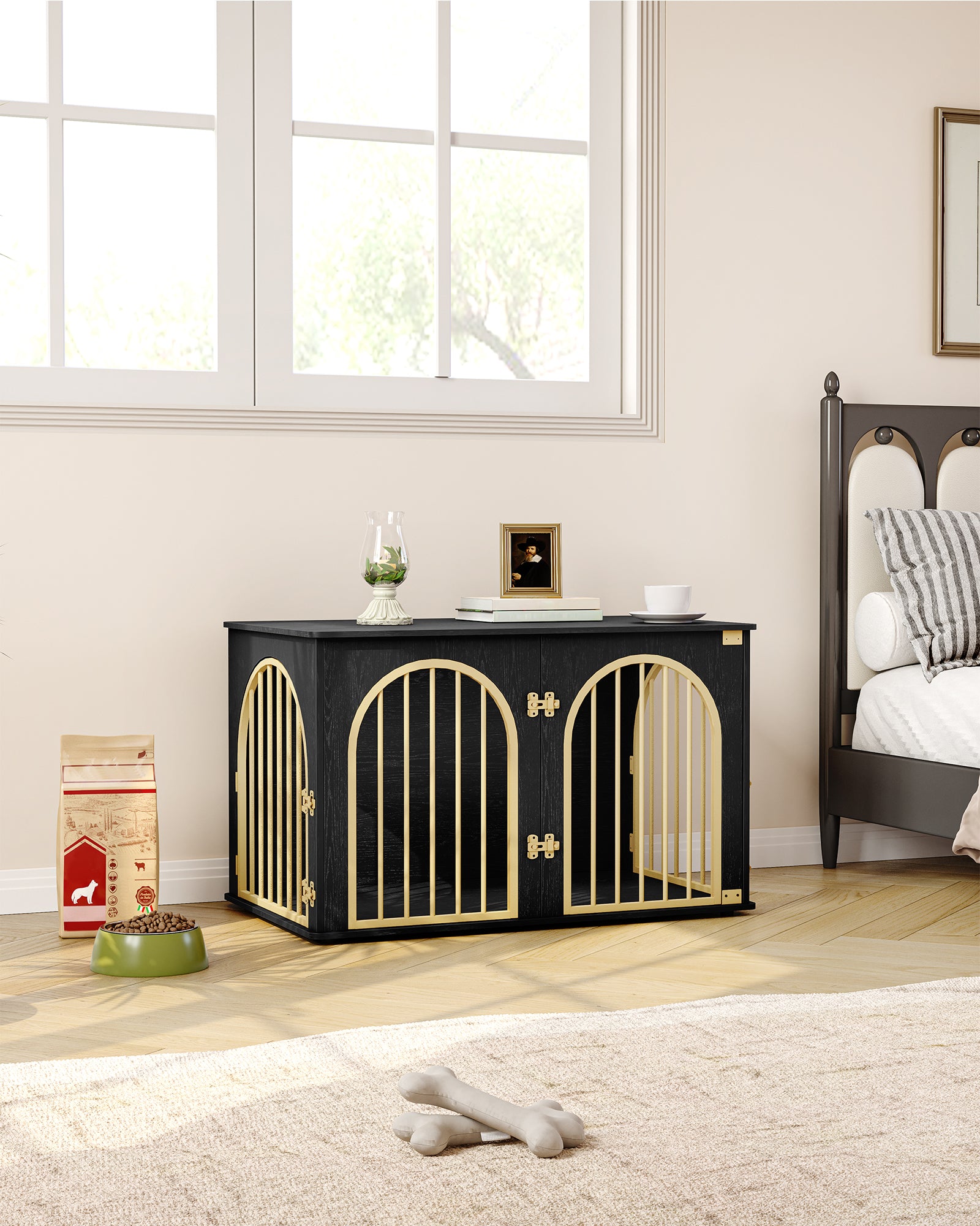 hzuaneri-pet-hundebox-dfc84104a-schwarz-gold-100-cm-m-bel image 8