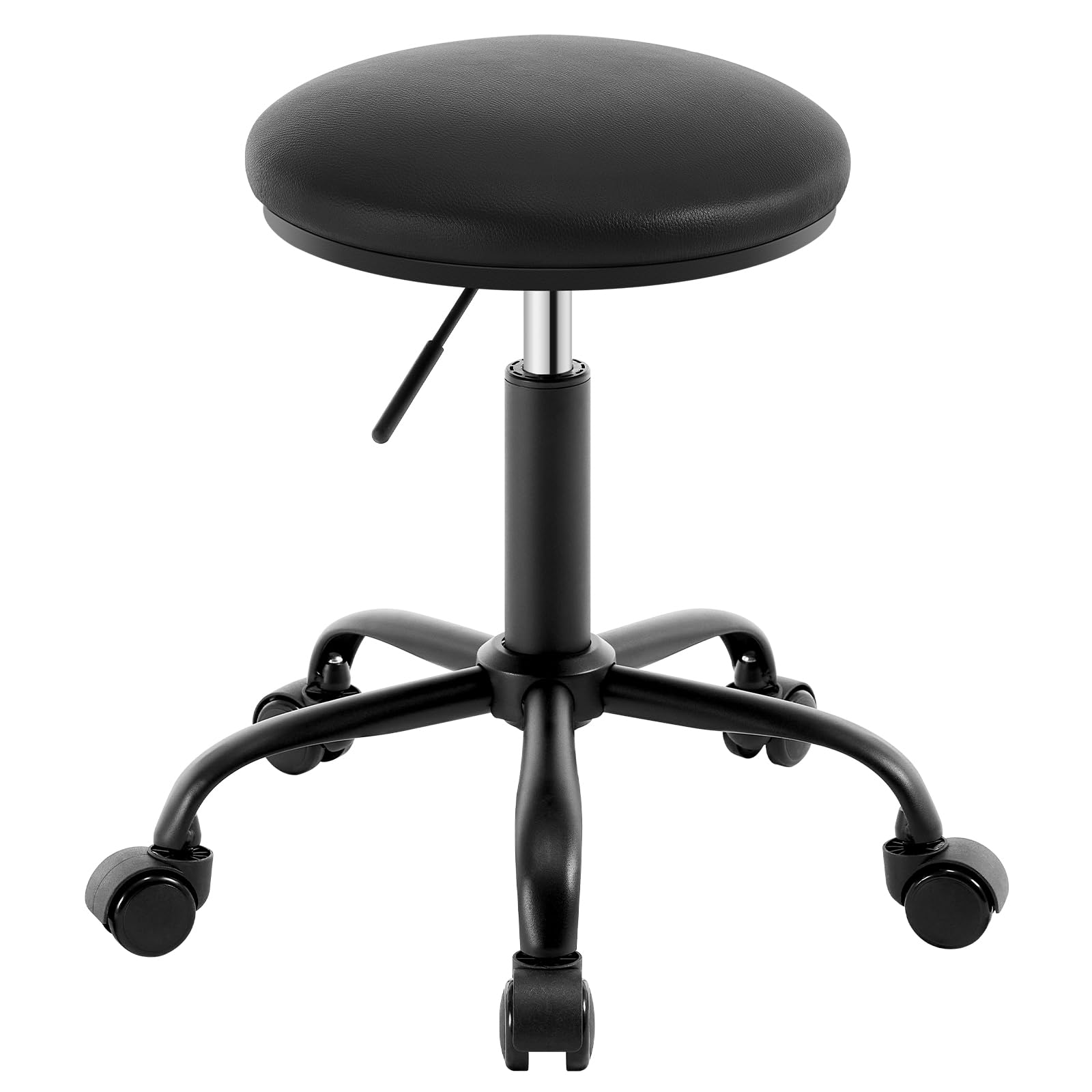 eugad-rollhocker-drehhocker-kunstleder-schwarz-h-henverstellbar image 1