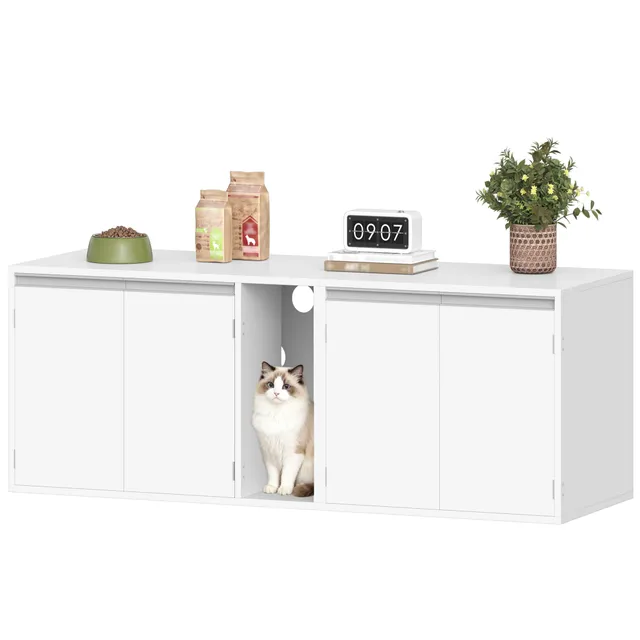 hzuaneri-pet-katzenschrank-cb65603x-wei-f-r-2-katzen image 1