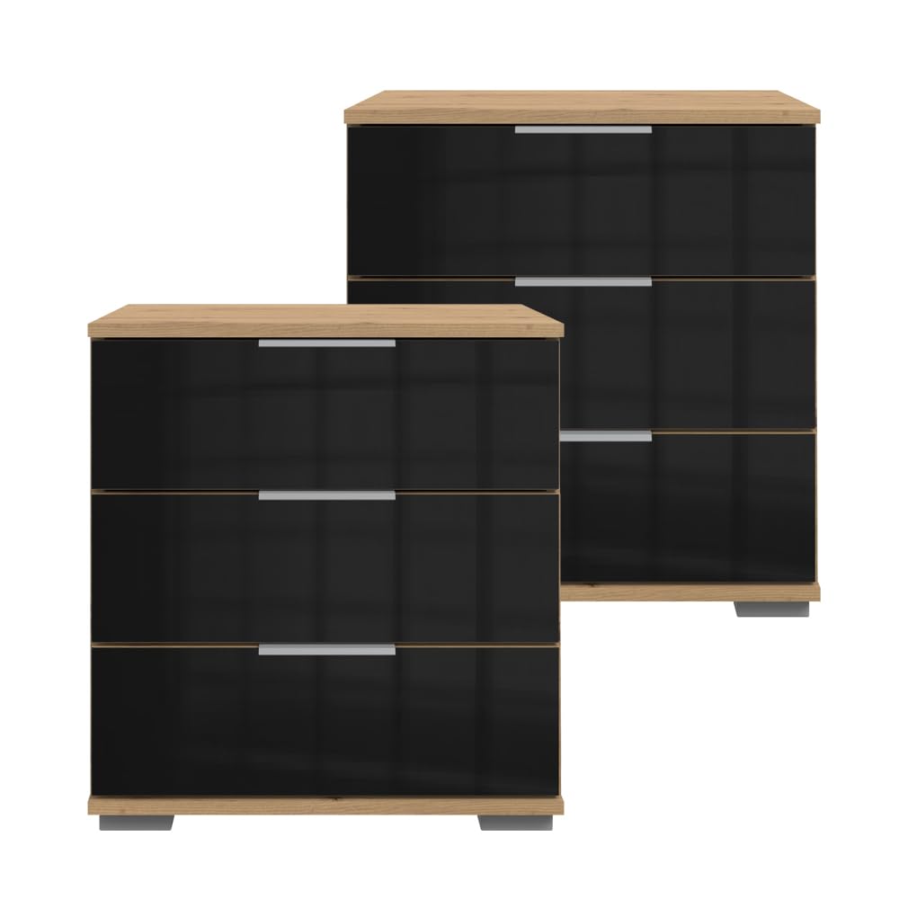 lomadox-elstra-43-nachttisch-2er-set-artisan-eiche-schwarz-glas image 1