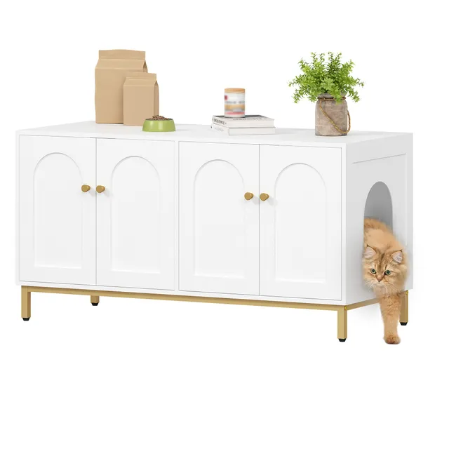 hzuaneri-pet-cb82313a-katzenschrank-wei-gold-119cm-2-katzen image 1