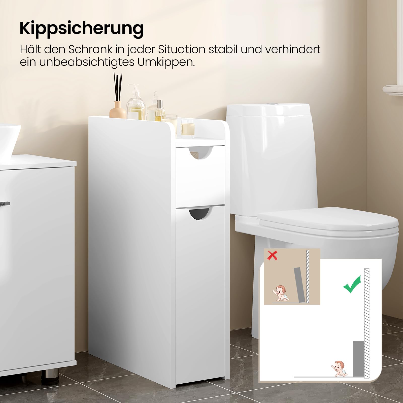 eugad-badezimmerschrank-wei-nischenschrank-rollen-19x45x70cm image 4