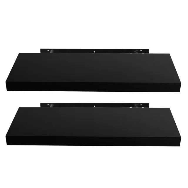 eugad-wandregal-schwarz-60-cm-2er-set-h-ngeregal-wasserabweisend image 1