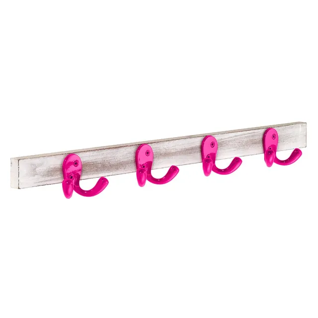 j-rgen-schwerter-hakenleiste-4er-holz-pink-wei-vintage image 1